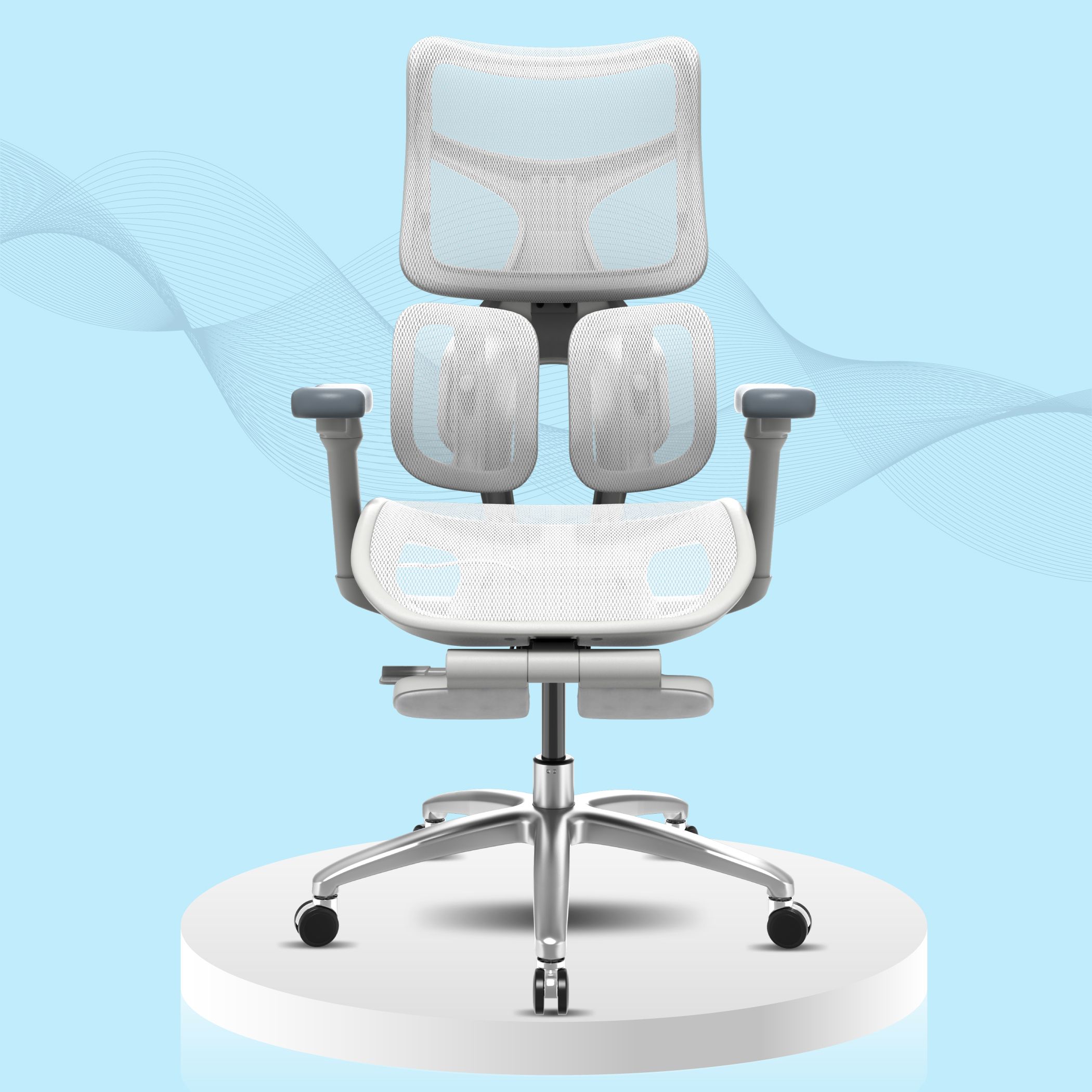 the sleep company Elite Premium Ergonomic High-Back Desk for Office & Home With Footrest Mesh Office Executive Chair-picture-11