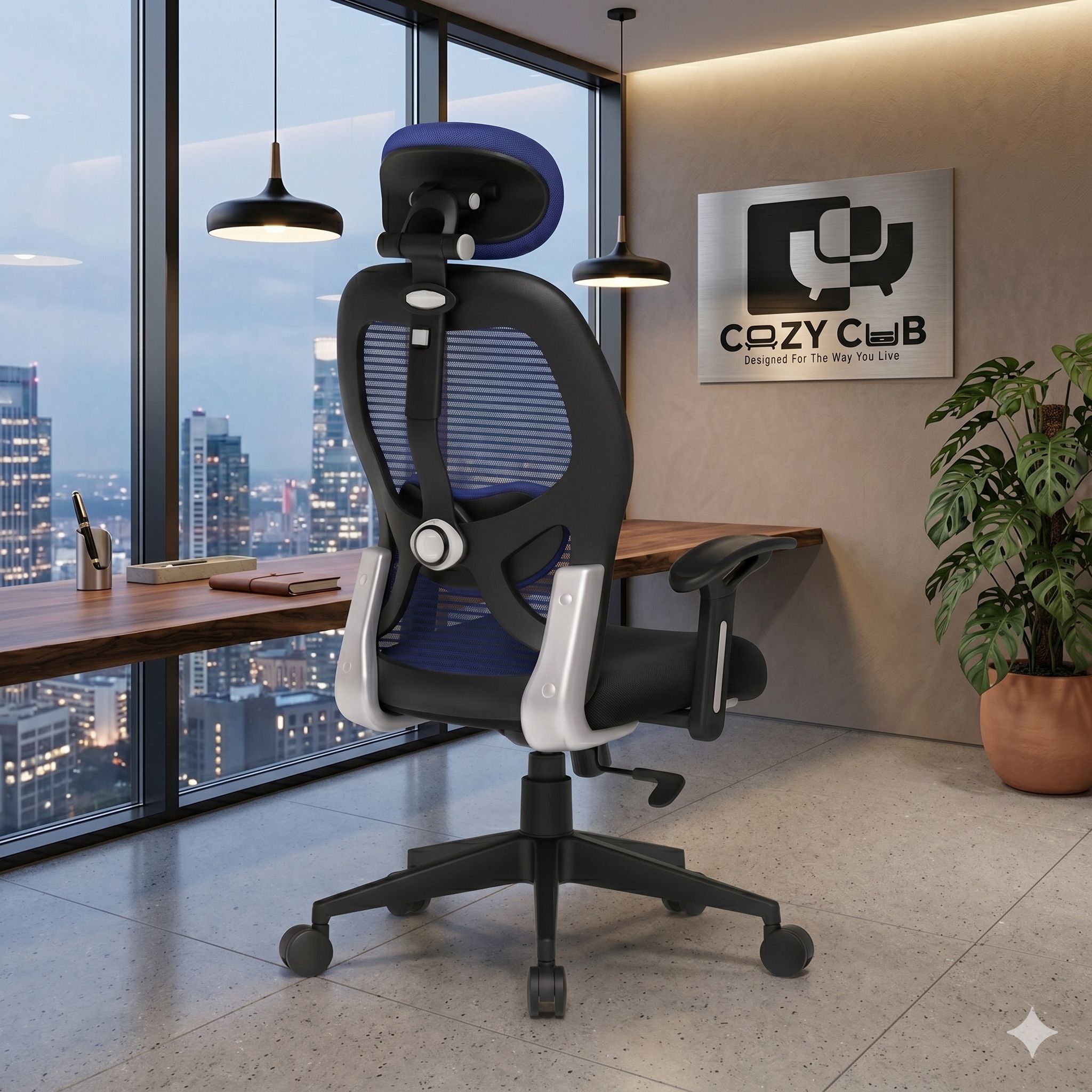 cozy cub Mesh Office Adjustable Arm Chair-picture-19