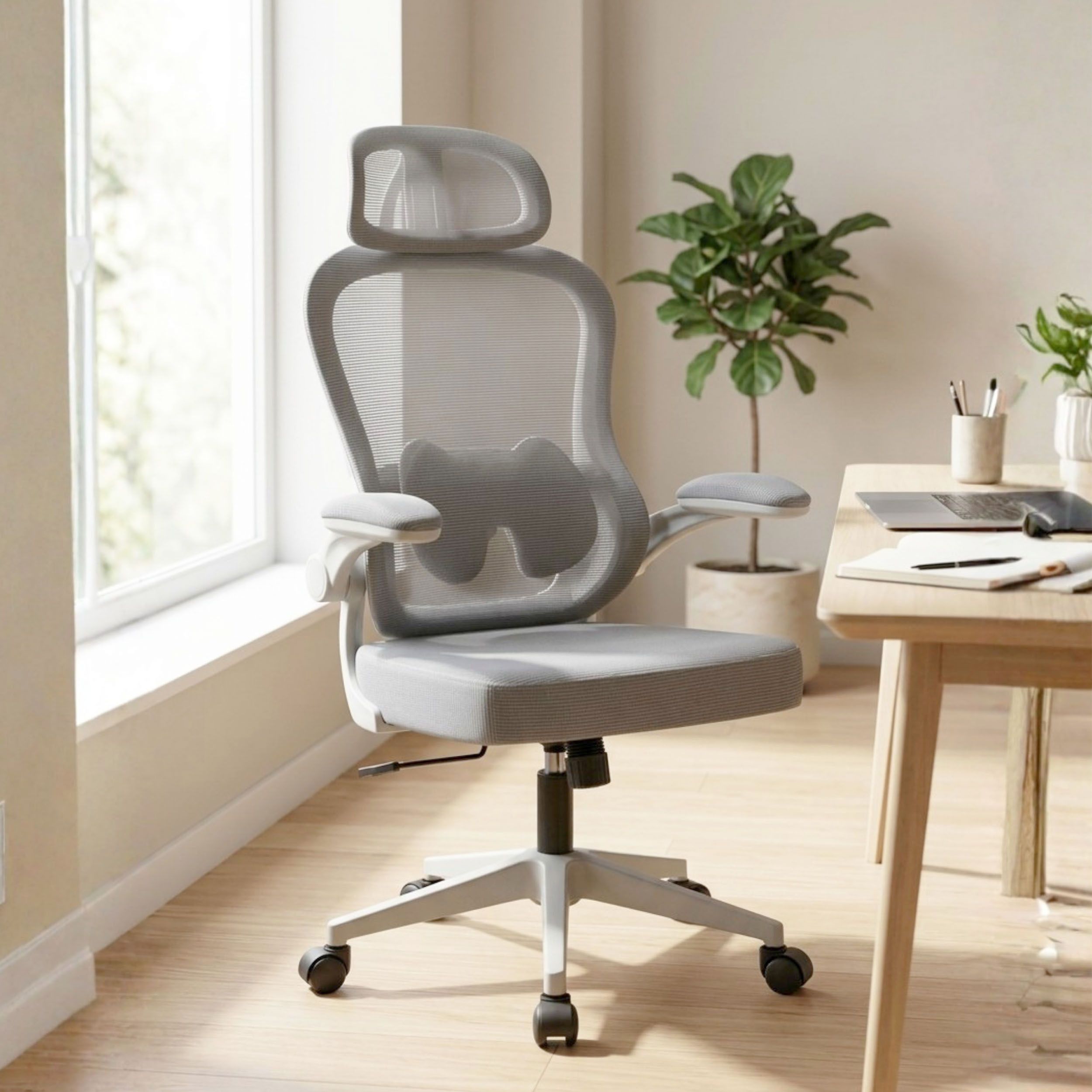 LUMA Fabric Office Adjustable Arm Chair-image-19