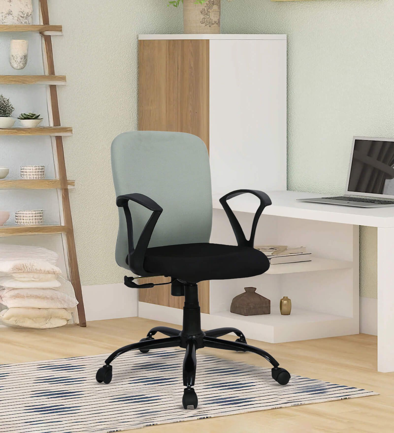 mintwud from pepperfry Arata Ergonomic Mid Back Office Chair With Cushioned Seating For Office/Home Cotton Blend Office Executive Chair-picture-14