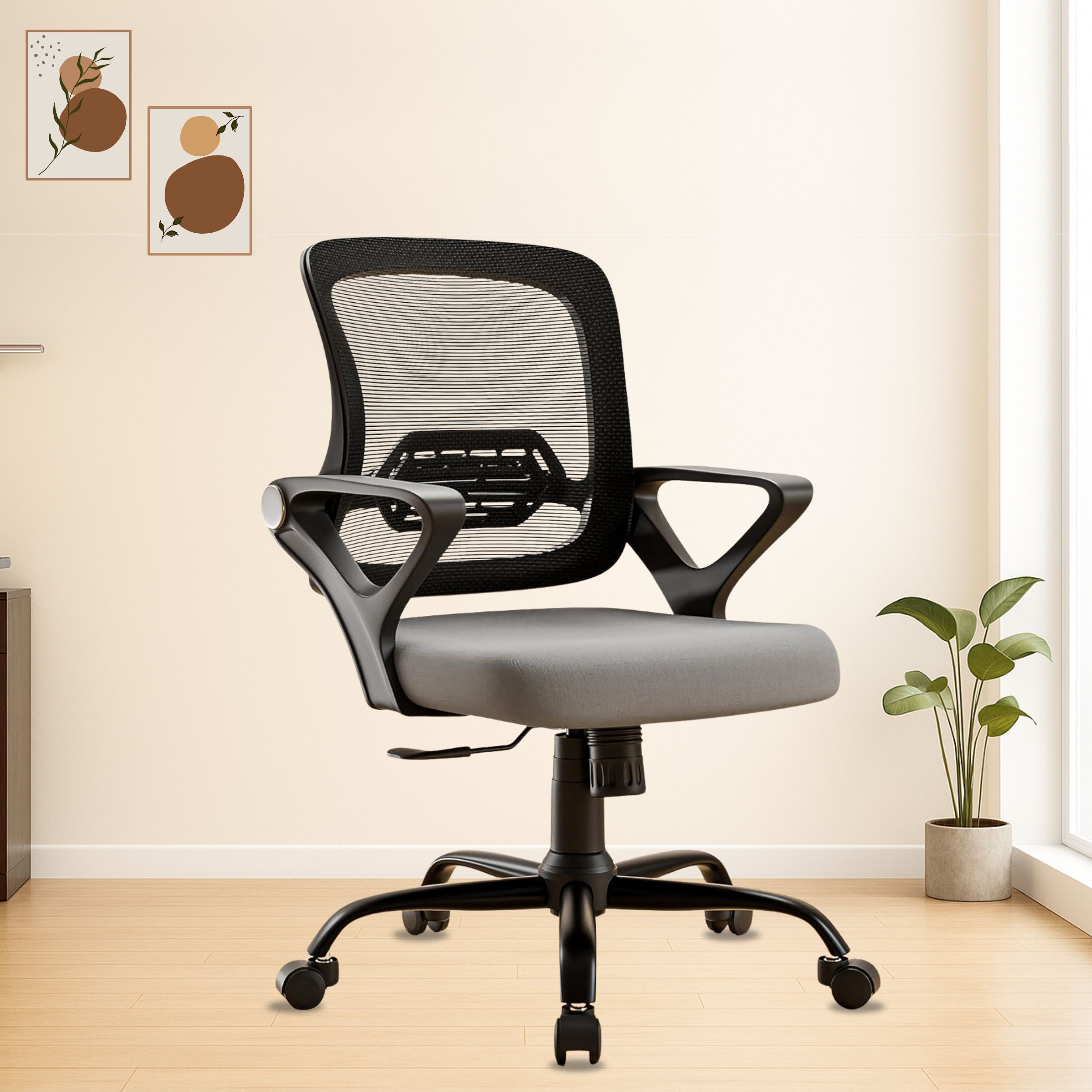 Align Seats Cherry Mid Back Ergonomic Chair For Home & Office Mesh Office Executive Chair-image-17