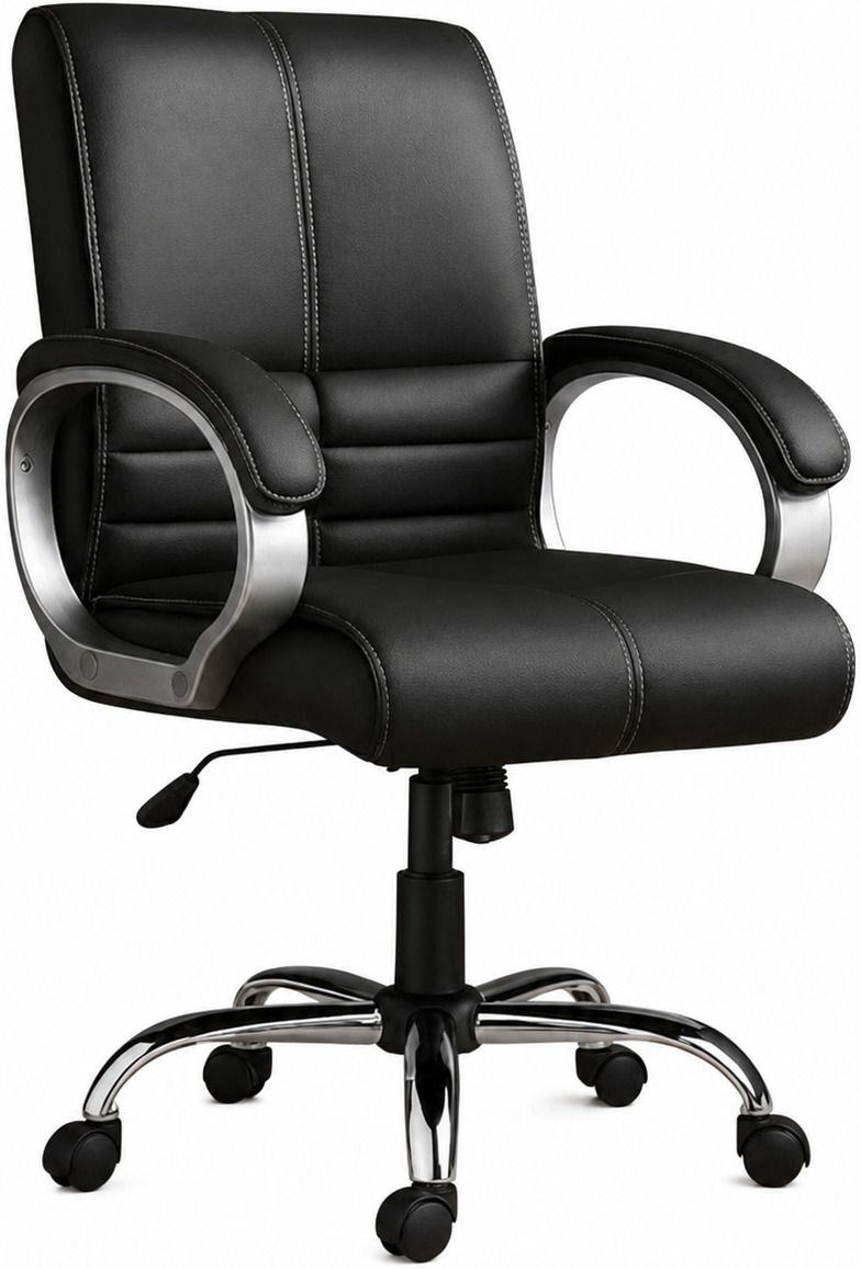 Leatherette Office Adjustable Arm Chair-image-38