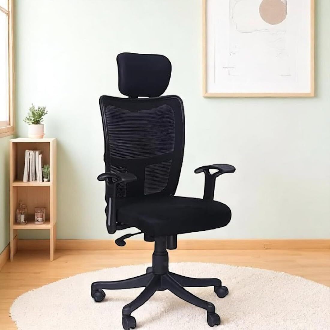 High Back Executive Office Boss with Chrome Arms Fabric Office Arm Chair Leather Office Executive Chair-image-42