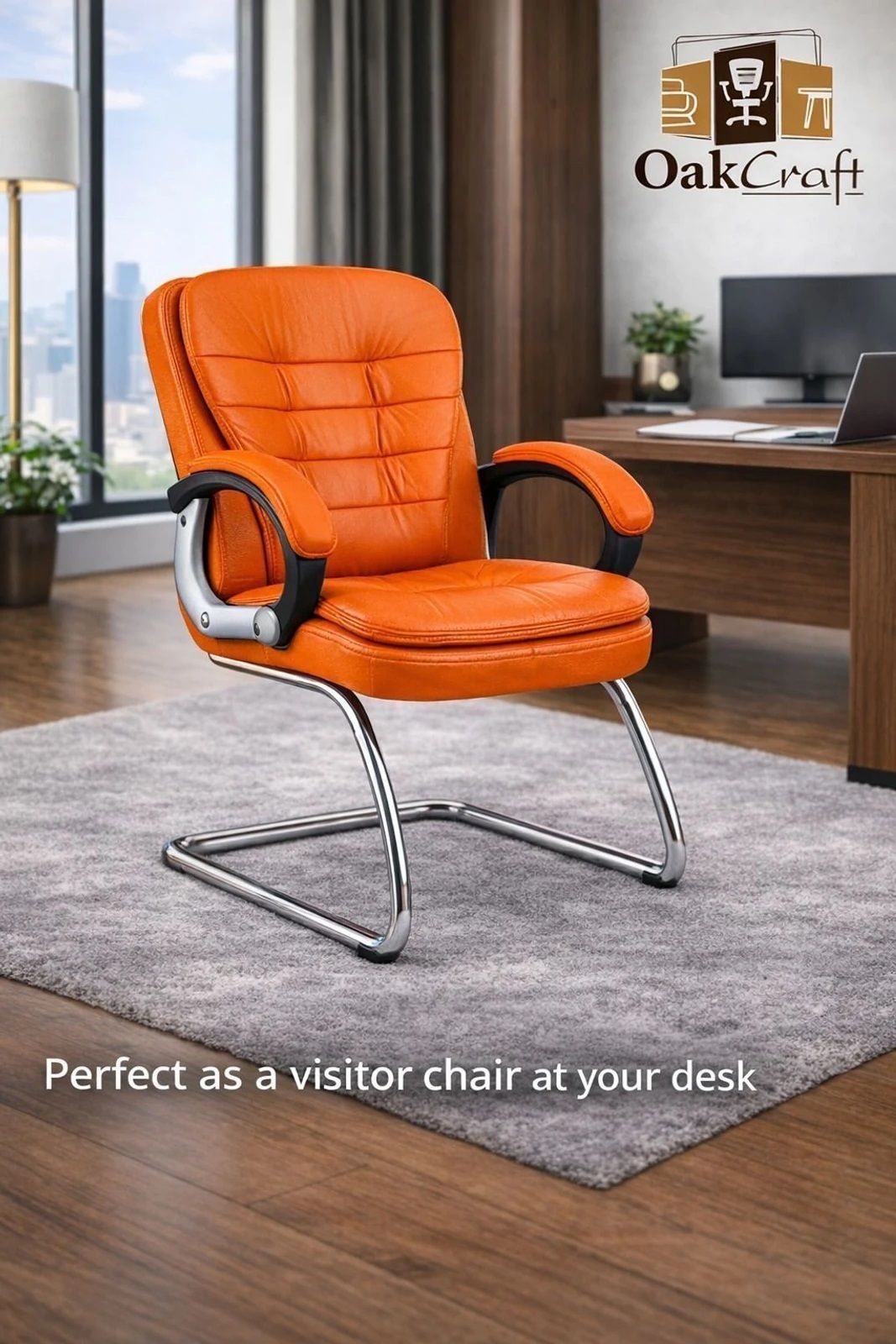 oakcraft 07 Visitor Leatherette Office Executive Chair-picture-25