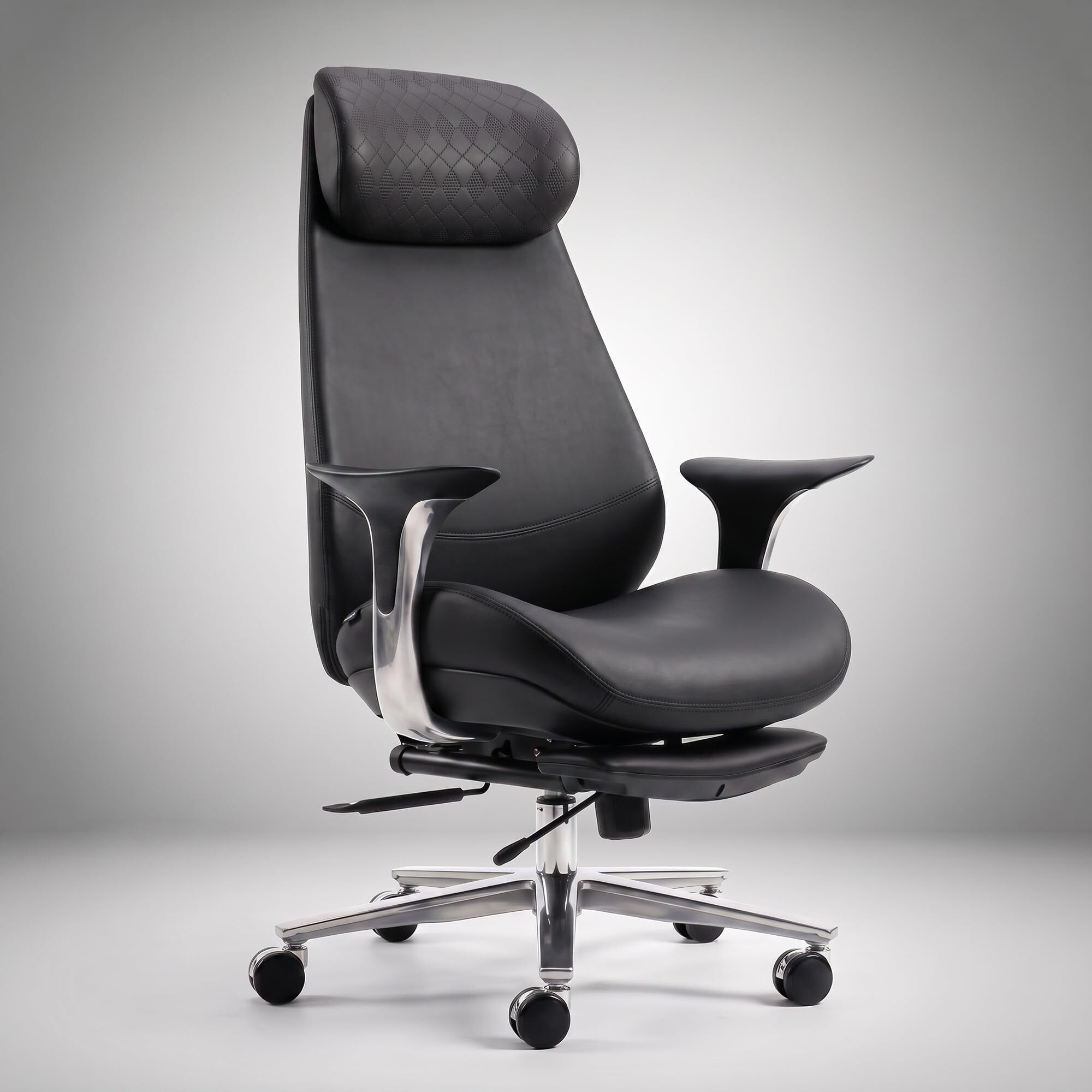 Amara Ergonomic Office Chair | 135° Recline, Footrest & Semi-Silicone Leather Leatherette Office Executive Chair-image-18