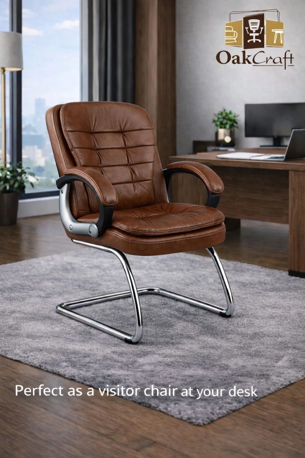 oakcraft 07 Visitor Leatherette Office Executive Chair-picture-21