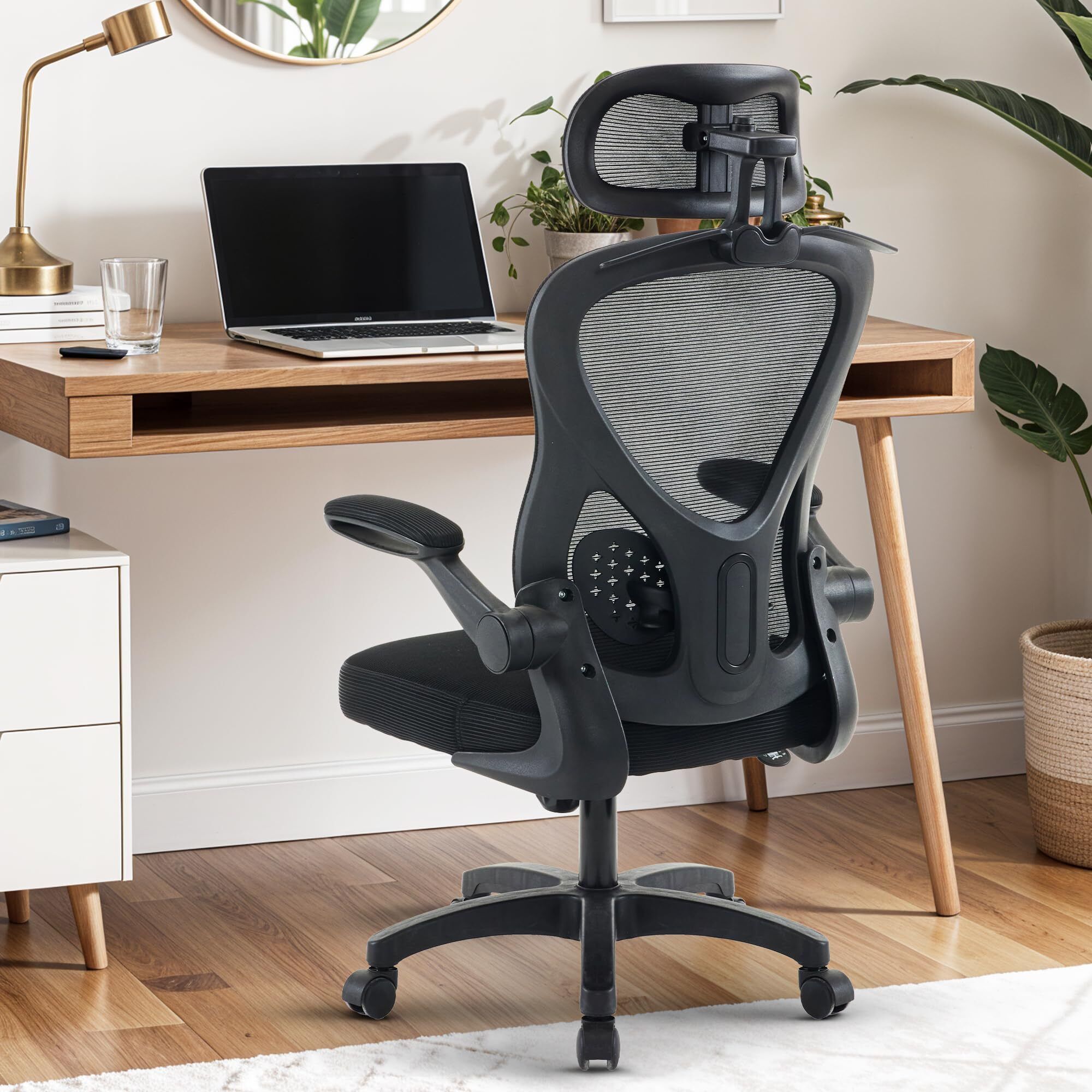 Ergonomic Home Computer Office/Gaming Chair with 3D Headrest & Lumbar support Mesh Office Adjustable Arm Chair-image-17