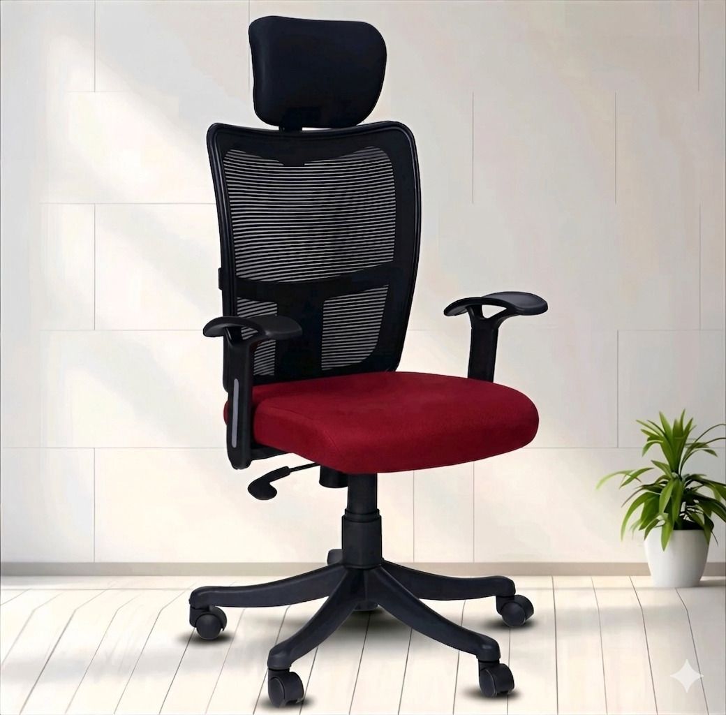flipkart perfect homes Cozy Back Ergonomic Office Heavy Duty Red Mesh Office Executive Chair-picture-11