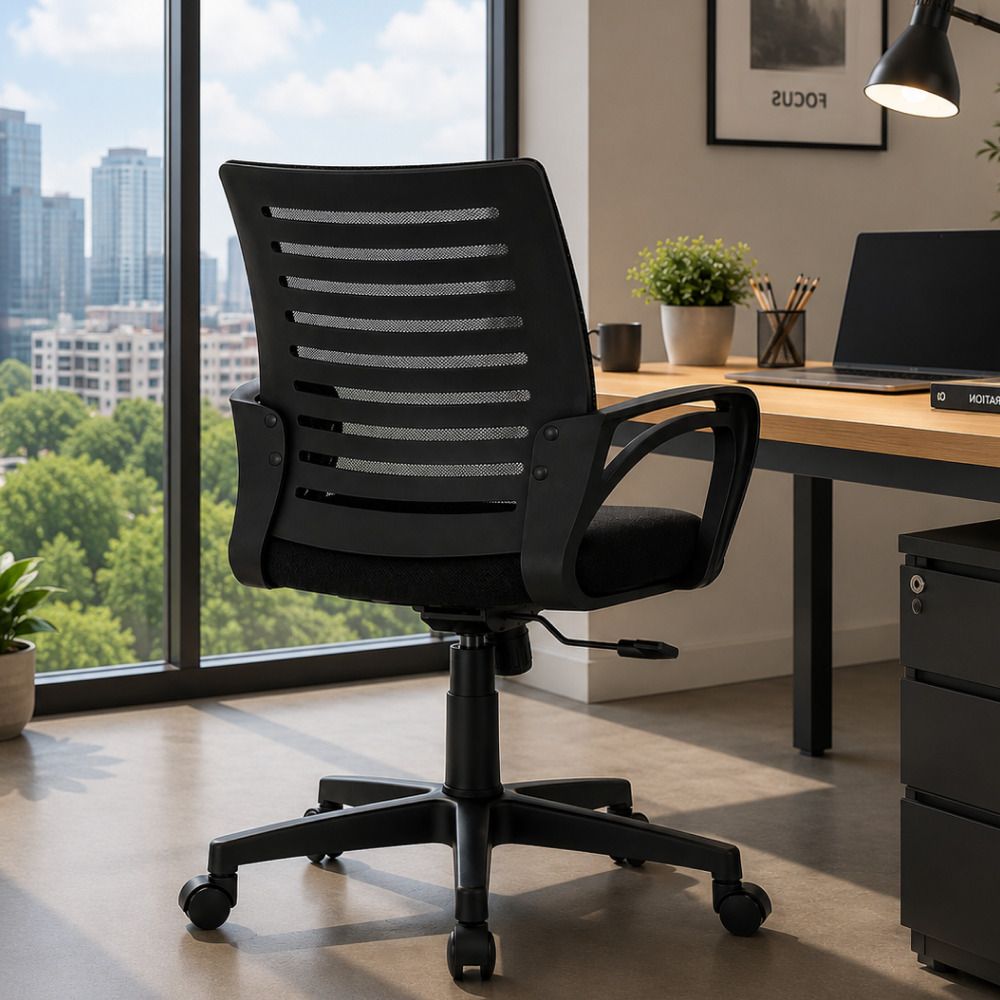Aroha Ergonomic Chair for Home & Office| Breathable Air Mesh Back|Lumbar Support Mesh Office Arm Chair-image-29