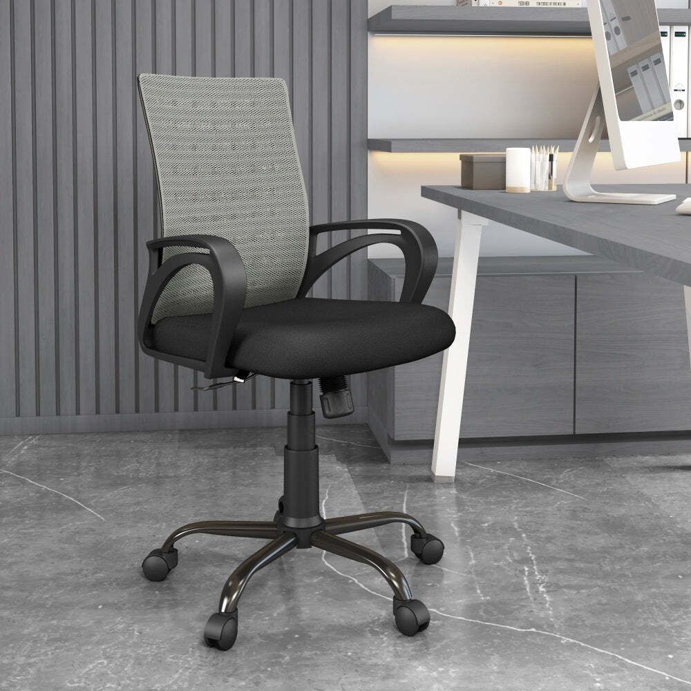 nilkamal Giza Mid Back Ergonomic | Adjustable Height | Swivel | Push Back | Executive Fabric Office Arm Chair-picture-36