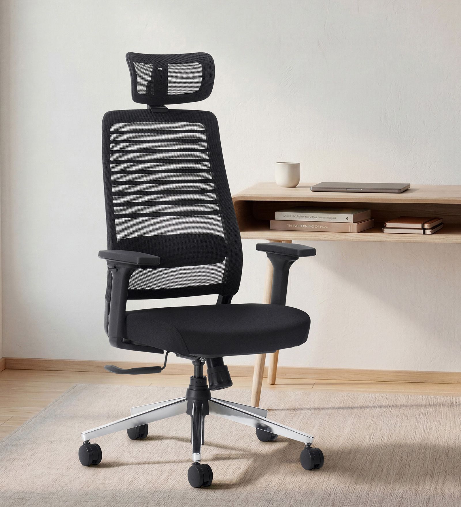 aasana Sthira Office Chair with Seat Slider|Multi Lock |4D Armrests in Pink Mesh Office Adjustable Arm Chair-picture-16