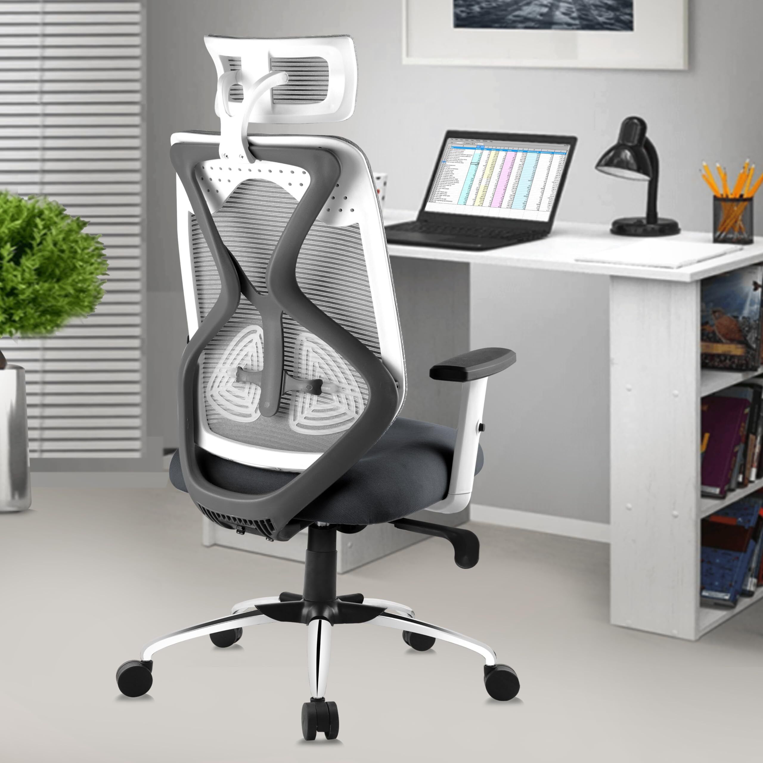 Hurricane High Back Ergonomic Chair Mesh Office Adjustable Arm Chair-image-11