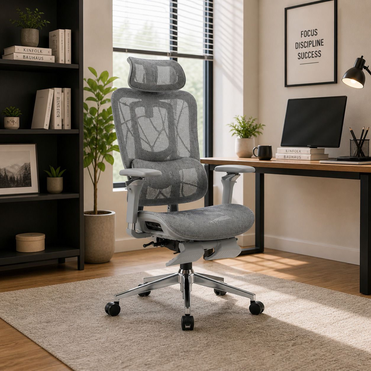 Air-Mesh Flex Office Chair Polyester Office Adjustable Arm Chair-image-5