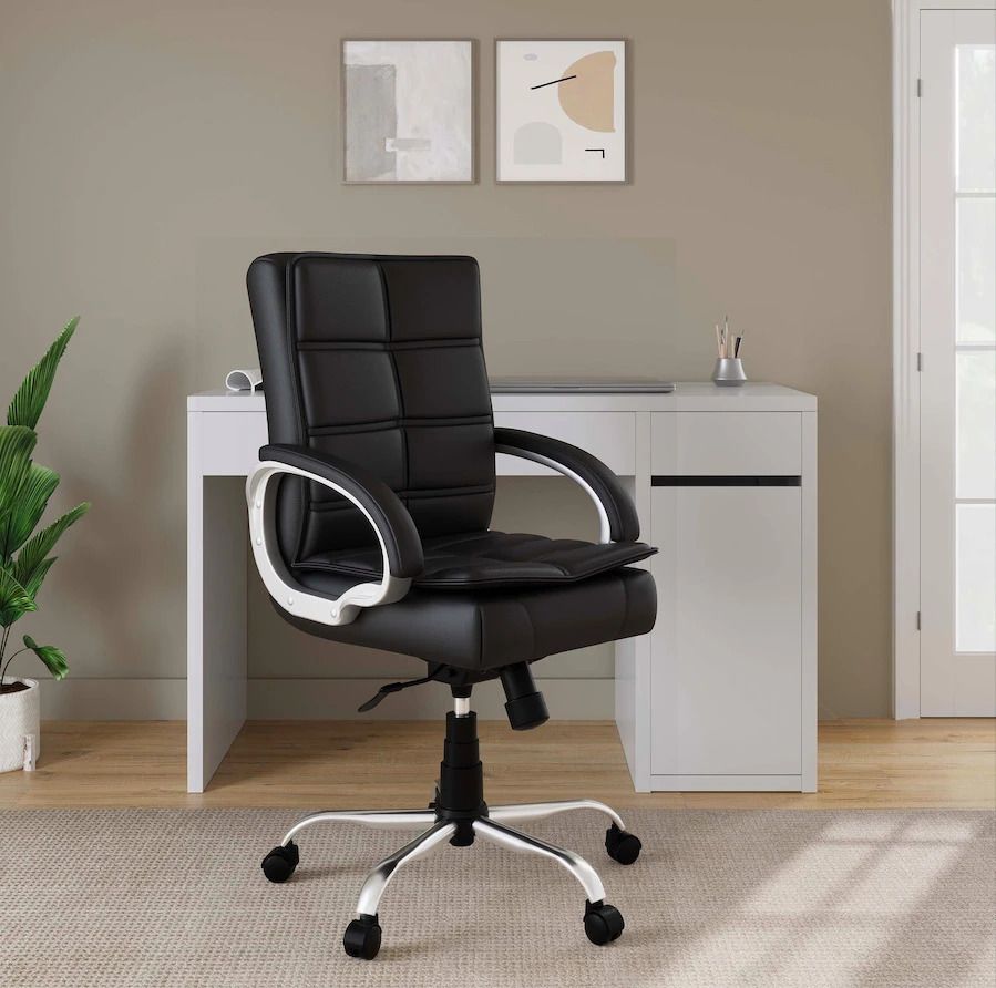 Mary Leatherette Office Arm Chair-image-8