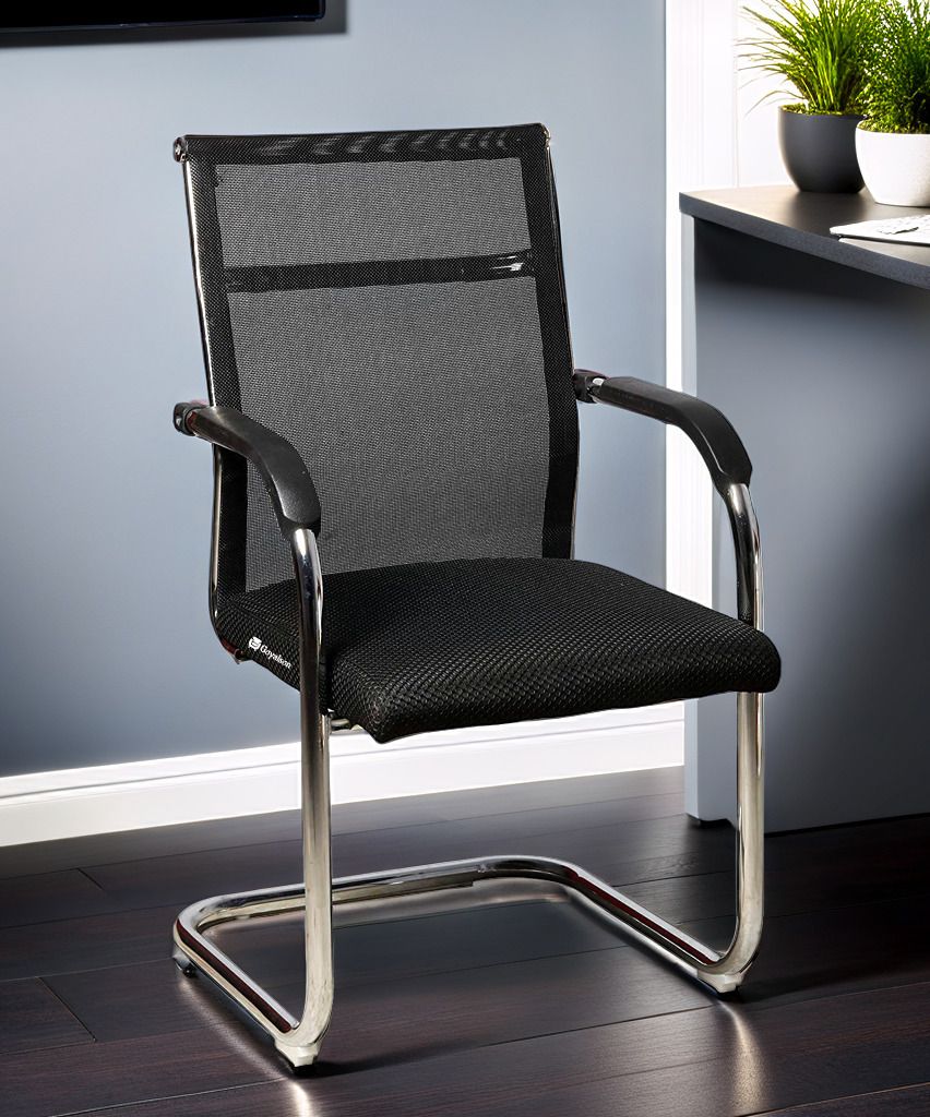 Chair Office Chair Visitor Study Reception Chair with arm Rest with Steel Frame Leatherette Office Visitor Chair-image-29