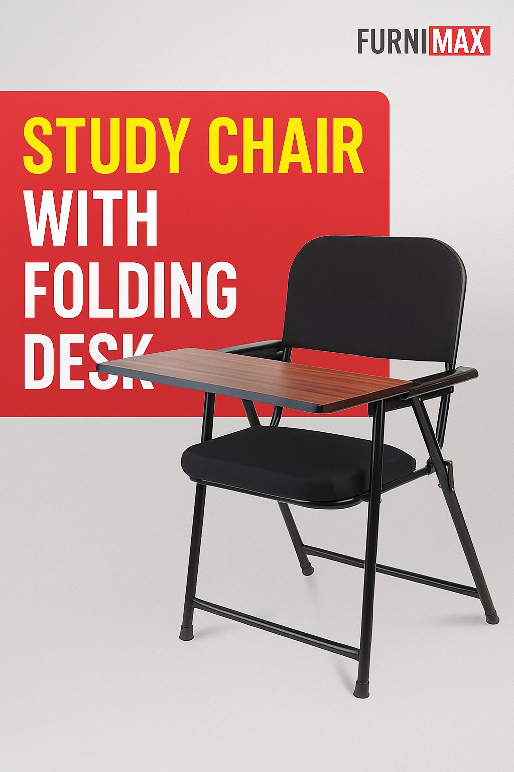Folding Study Chair With Cushion & Adjustable Writing Pad Fabric Study Folding Chair-image-32