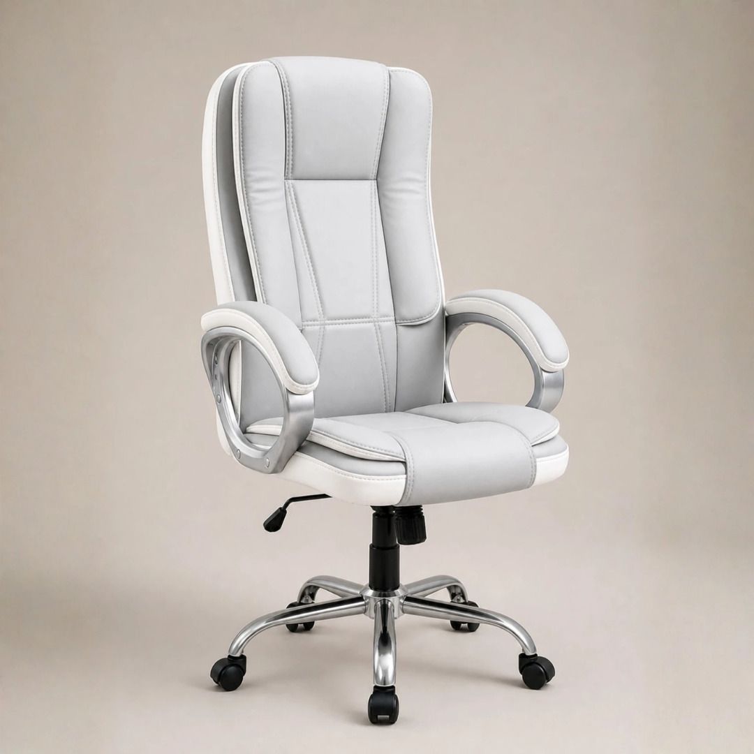 Office Chair Computer Chair Adjustable Revolving Desk Study Chair Black Leather Office Adjustable Arm Chair-image-22