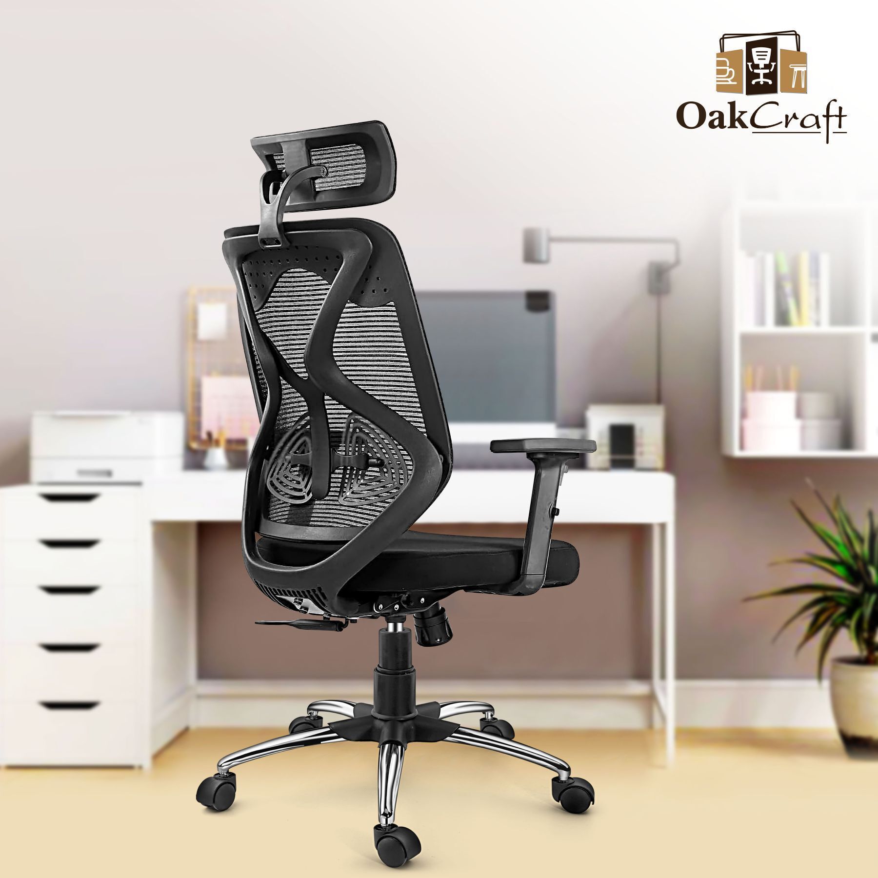 oakcraft Hurricane High Back Ergonomic Chair with Multi Synchro Mechanism Mesh Office Adjustable Arm Chair-picture-9