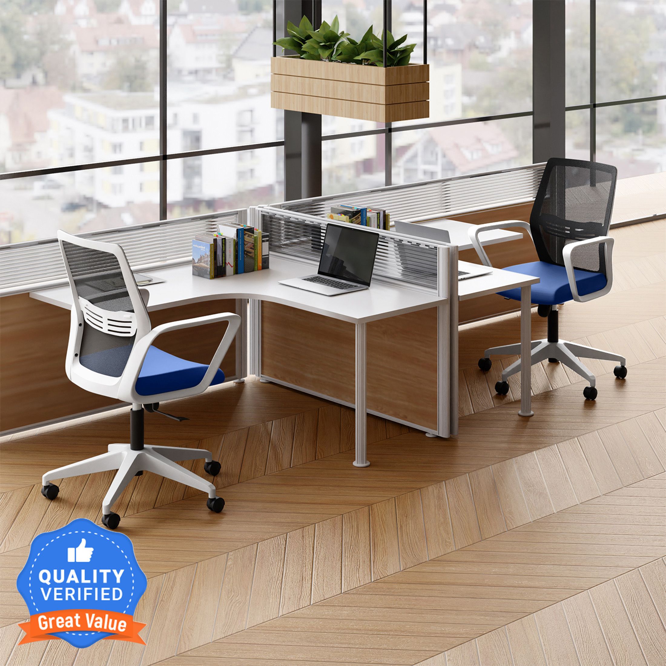 Vurv Mid Back Fabric Study Arm Chair-image-19