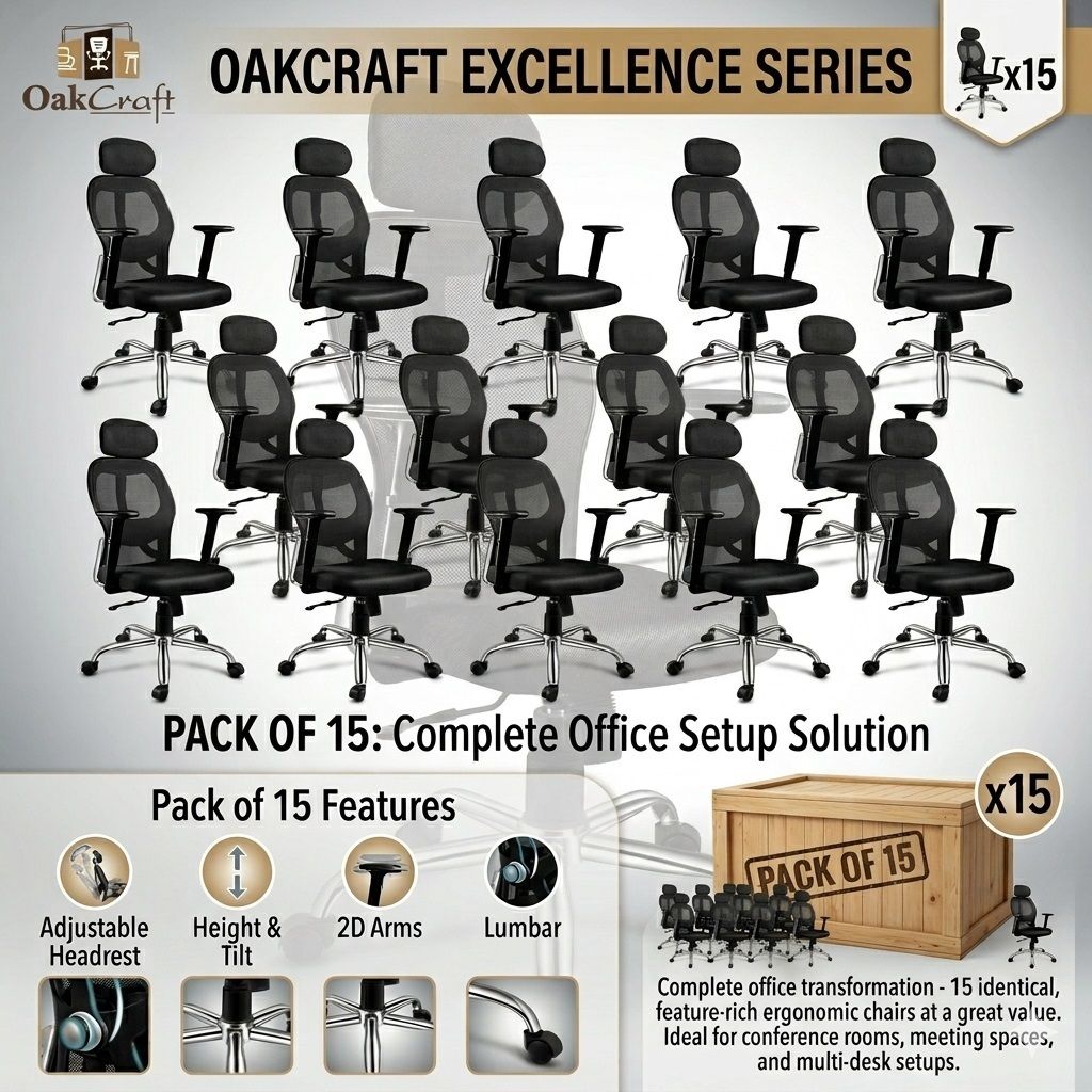 oakcraft Mesh Office Adjustable Arm Chair-picture-13