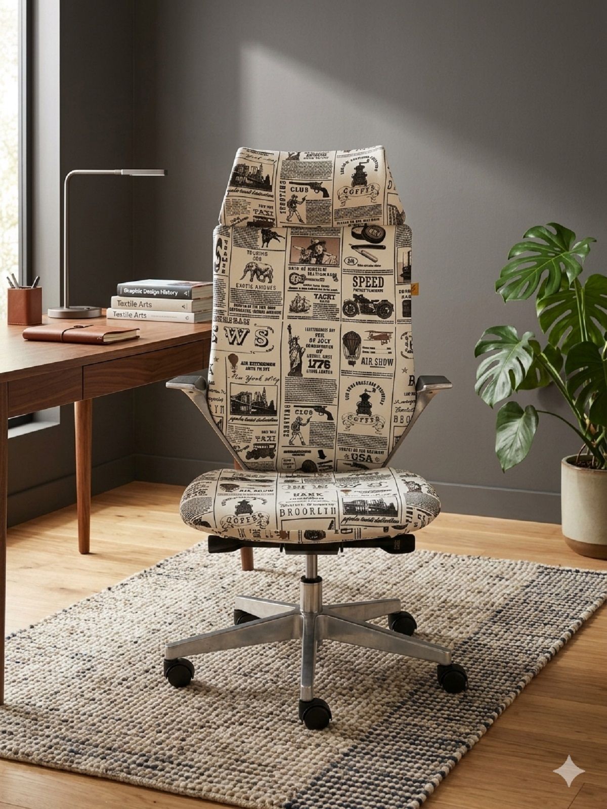Newsprint, Aluminium Die cast High back Ergonomic chair with Head rest Cotton, Mesh Office Executive Chair-image-47