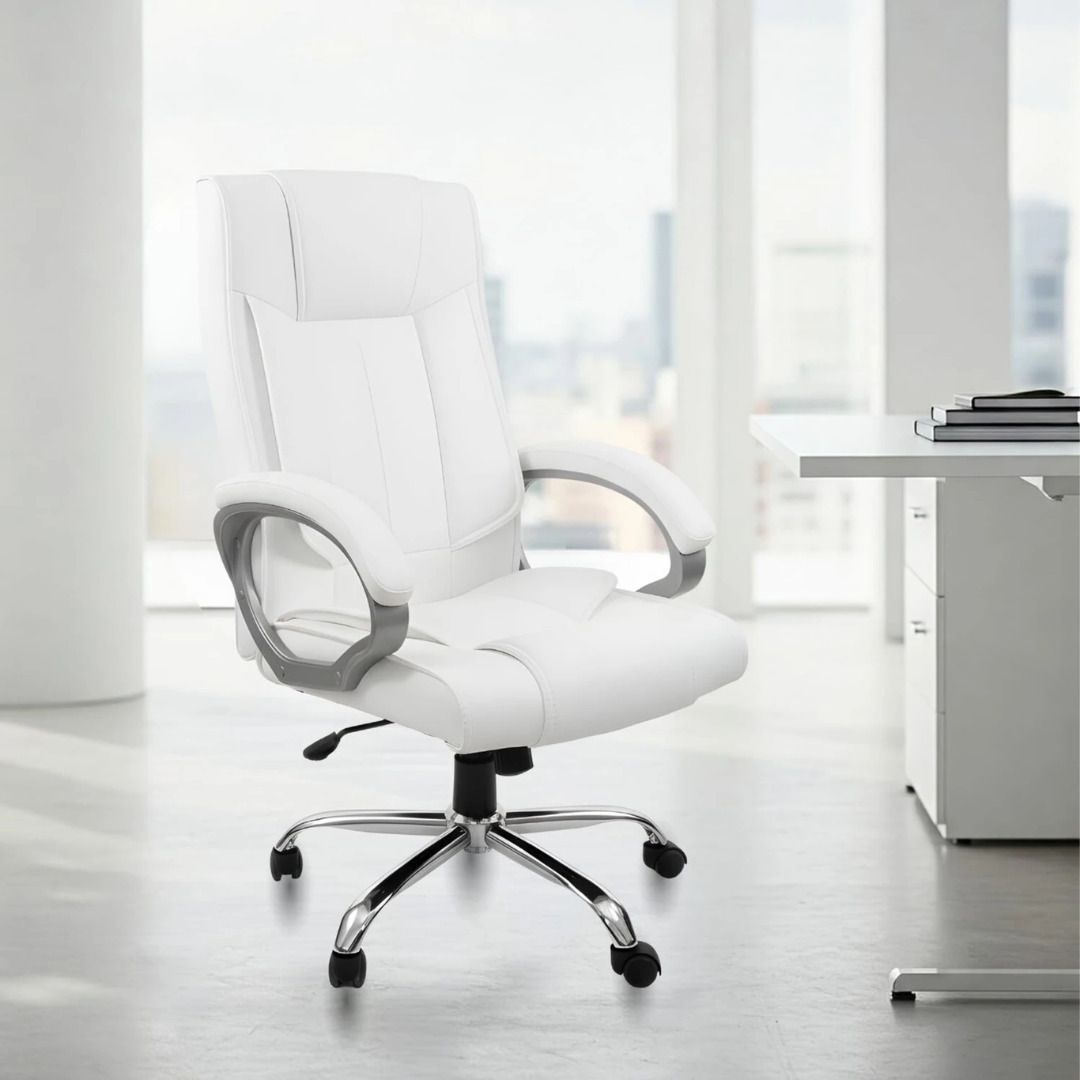 Leatherette Office Adjustable Arm Chair-image-40