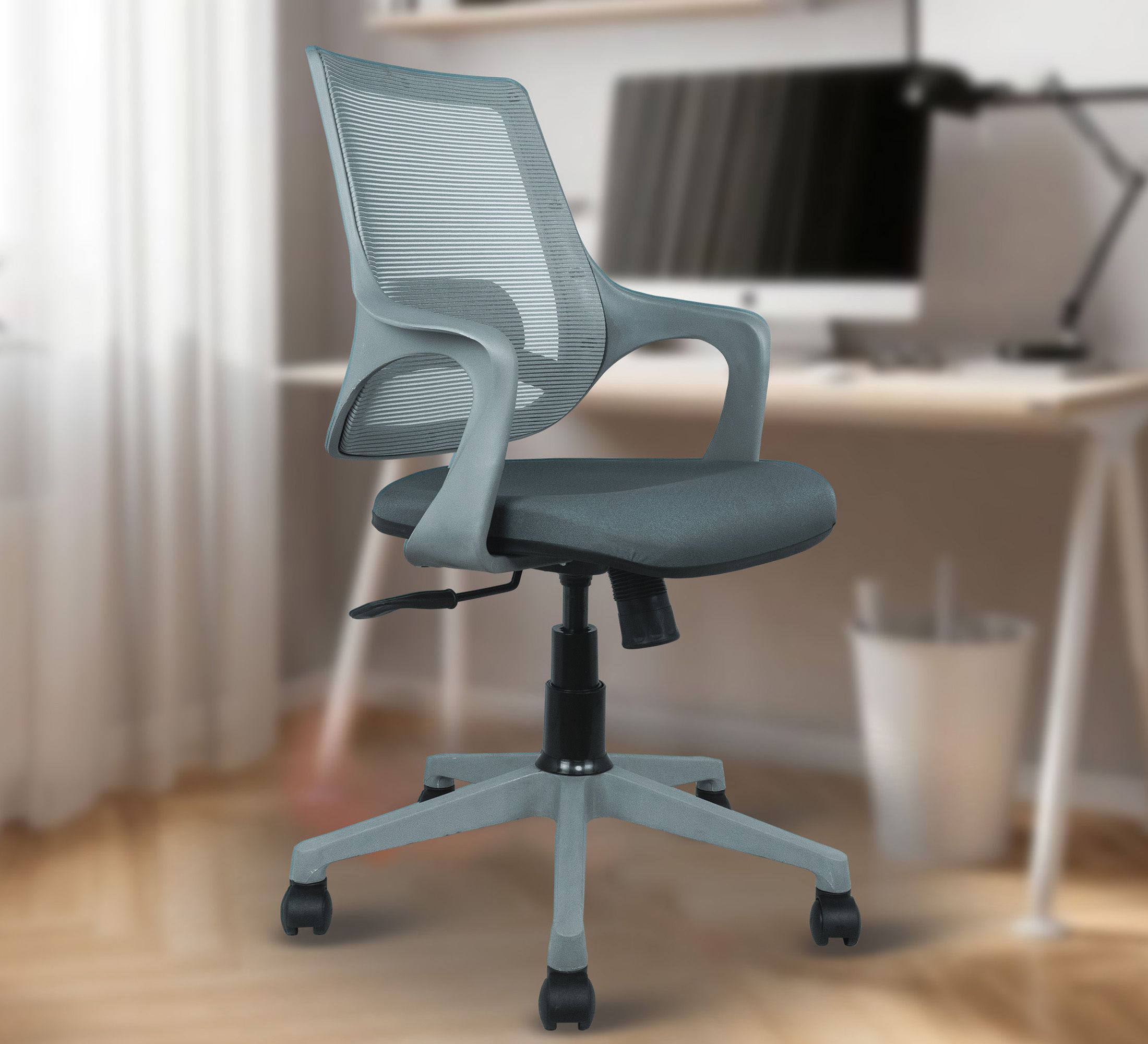 MONO Mid Back Office Chair With Premium Breathable Mesh Mesh, Fabric Office Arm Chair-image-22