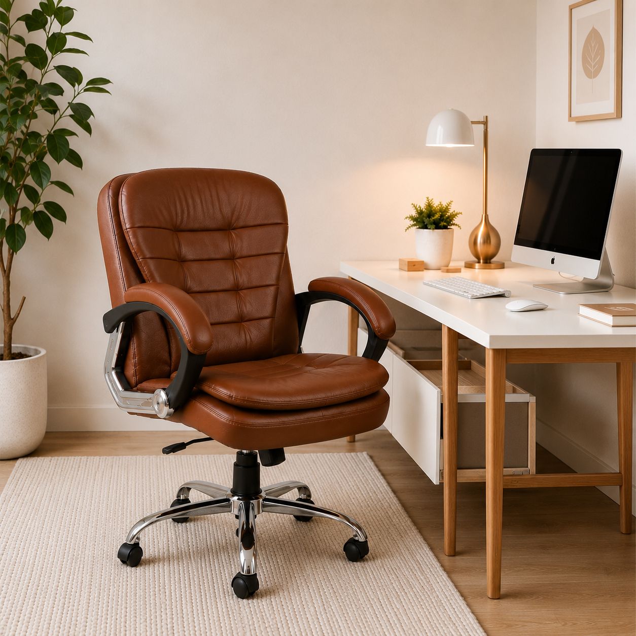 Leatherette Office Arm Chair-image-48