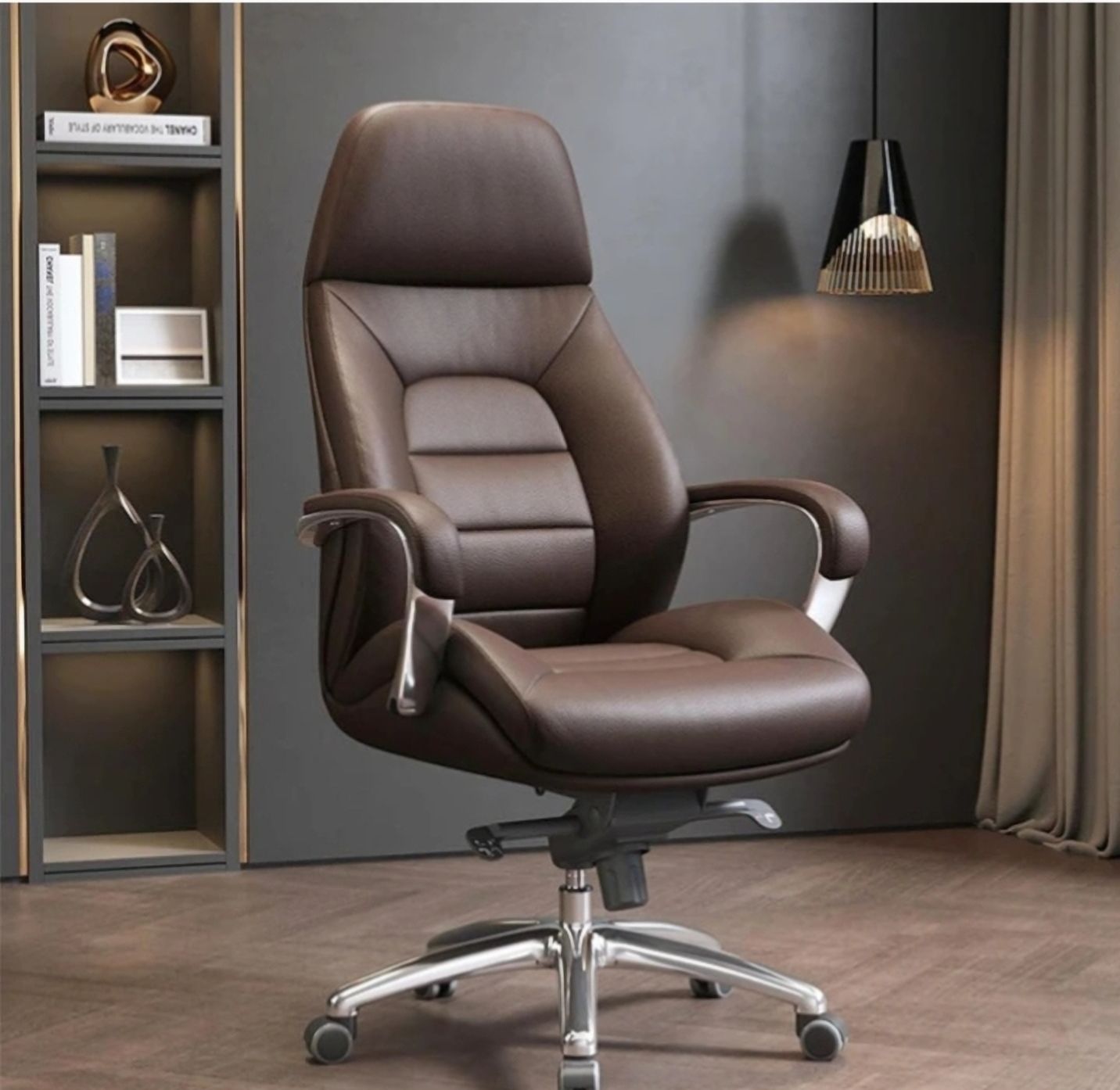 Leatherette Office Adjustable Arm Chair-image-44