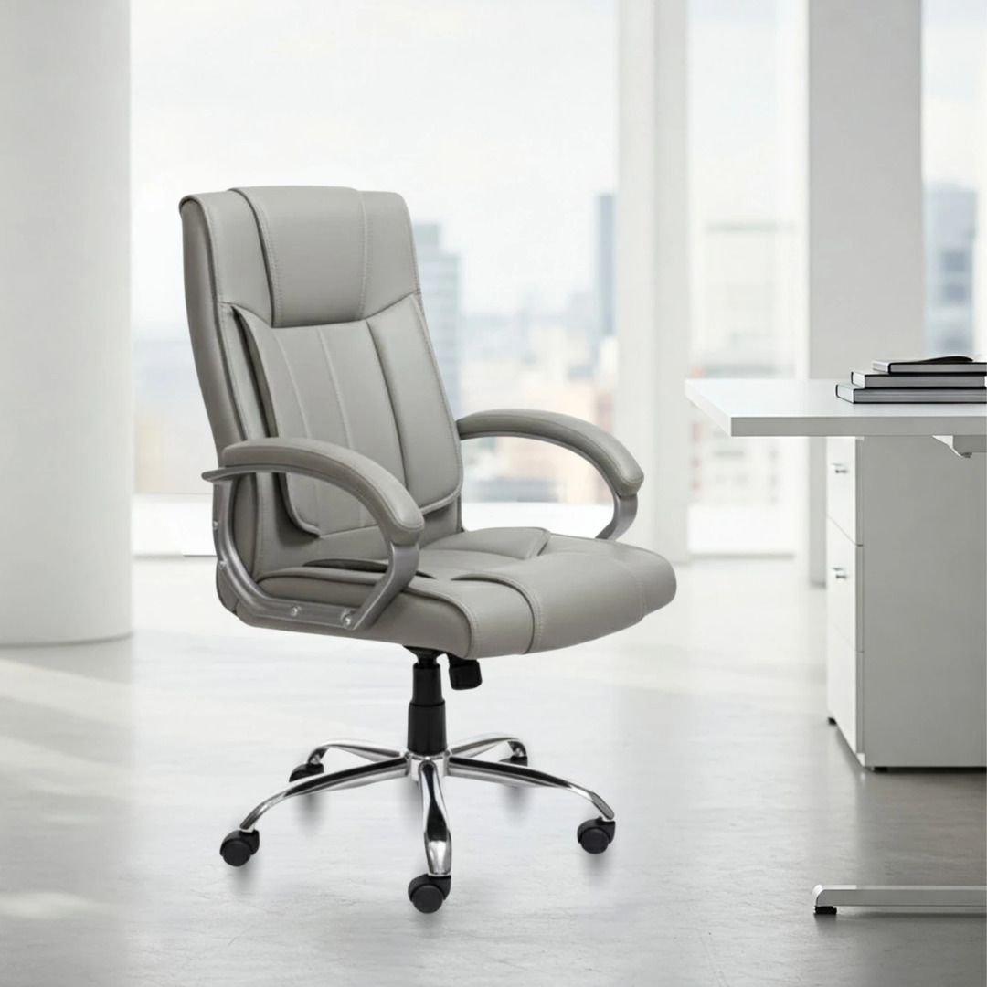 Leatherette Office Adjustable Arm Chair-image-39