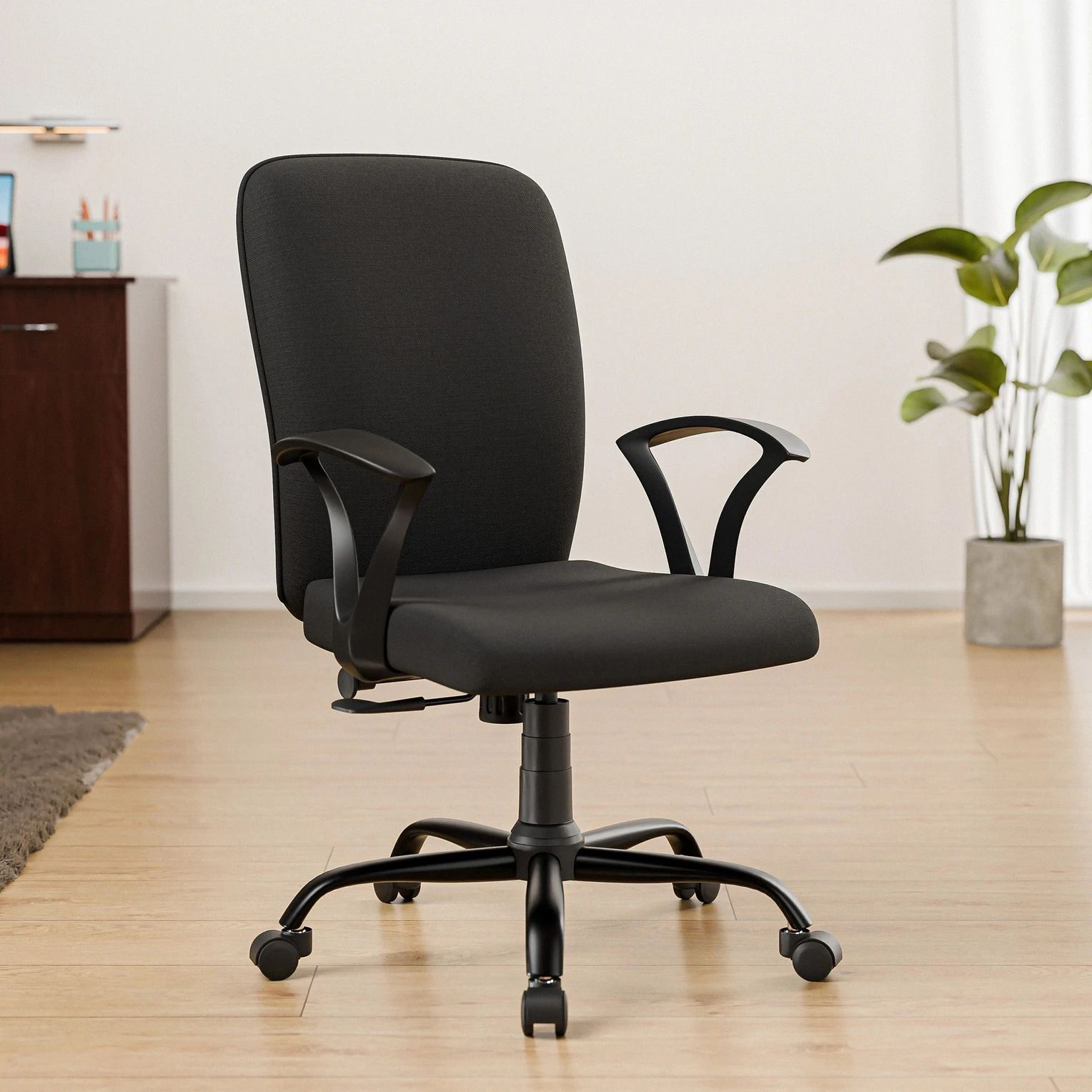 Offheman Mid Back Ergonomic Fabric Office Adjustable Arm Chair-picture-22