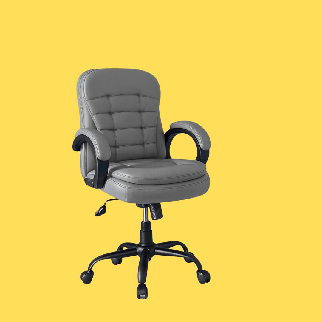 OfficePro Ergonomic Desk Chair for Work From Home and Office Leatherette Office Adjustable Arm Chair-image-47