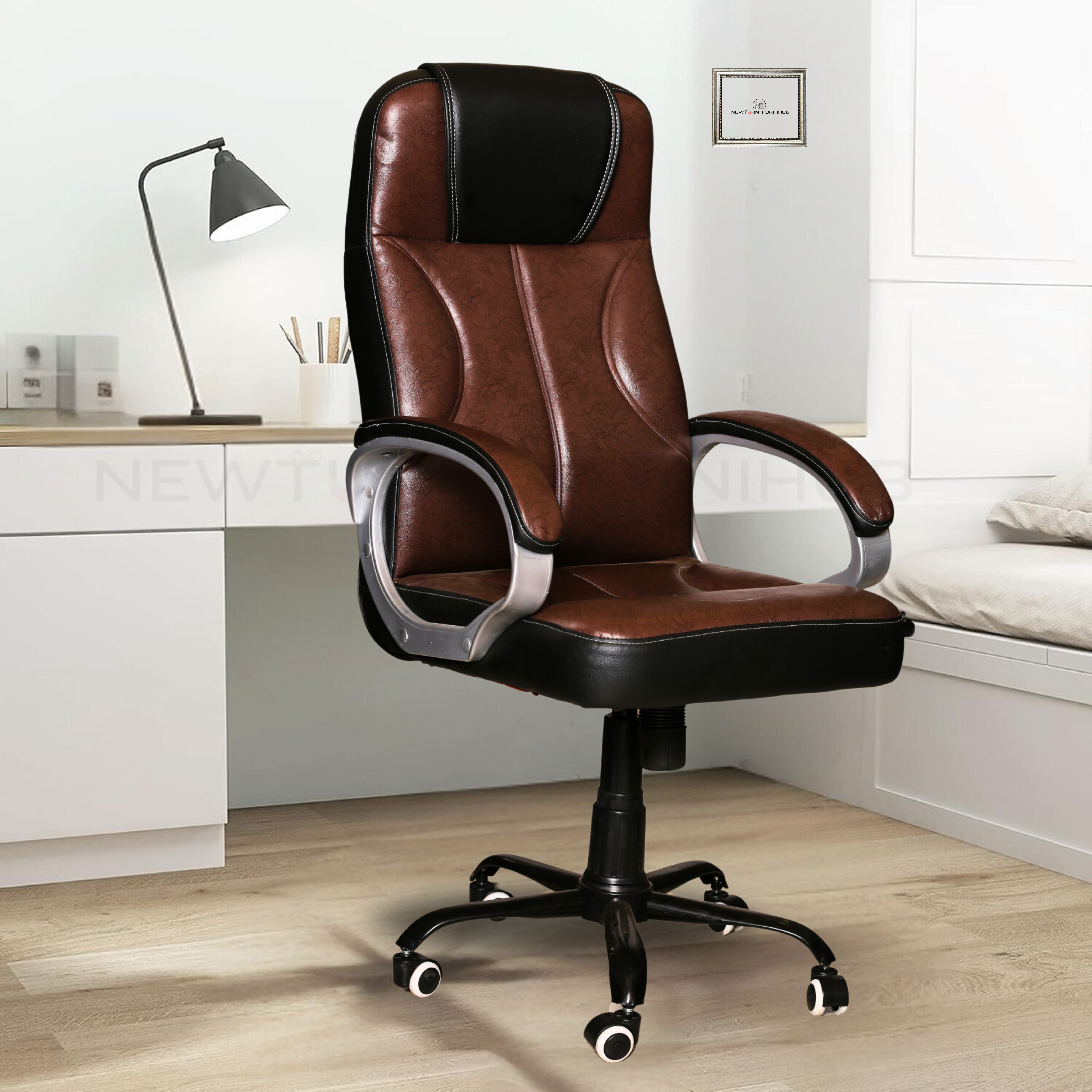 BMW Ergonomic Home OFFICE CUSHION HIGH BACK with 2 years warranty Leatherette Office Executive Chair-image-49