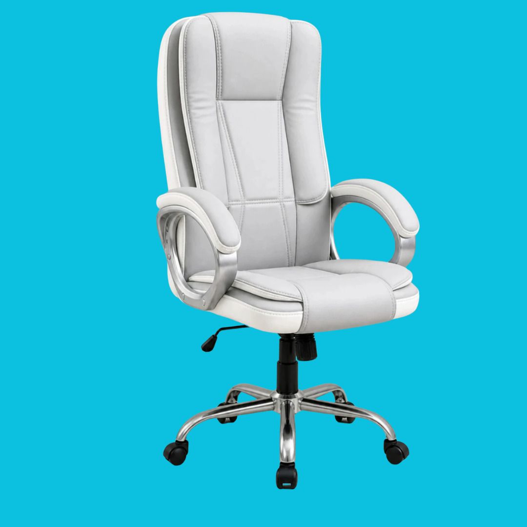 Ergonomic Executive Office Chair High Back Swivel Computer Study Chair Leatherette Office Adjustable Arm Chair-image-26