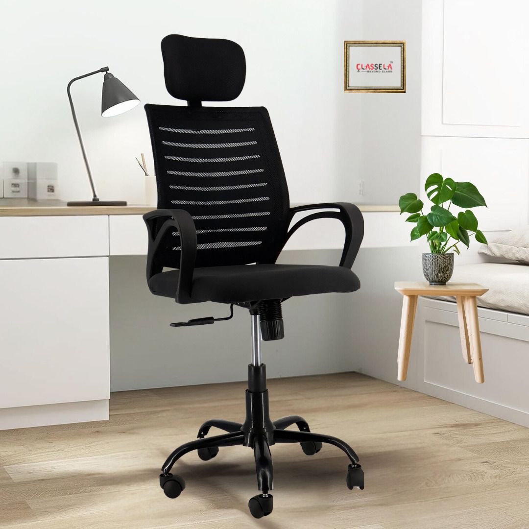 BOOM high back with adjustable headrest and 2 years warranty Synthetic Fiber Office Adjustable Arm Chair-image-32