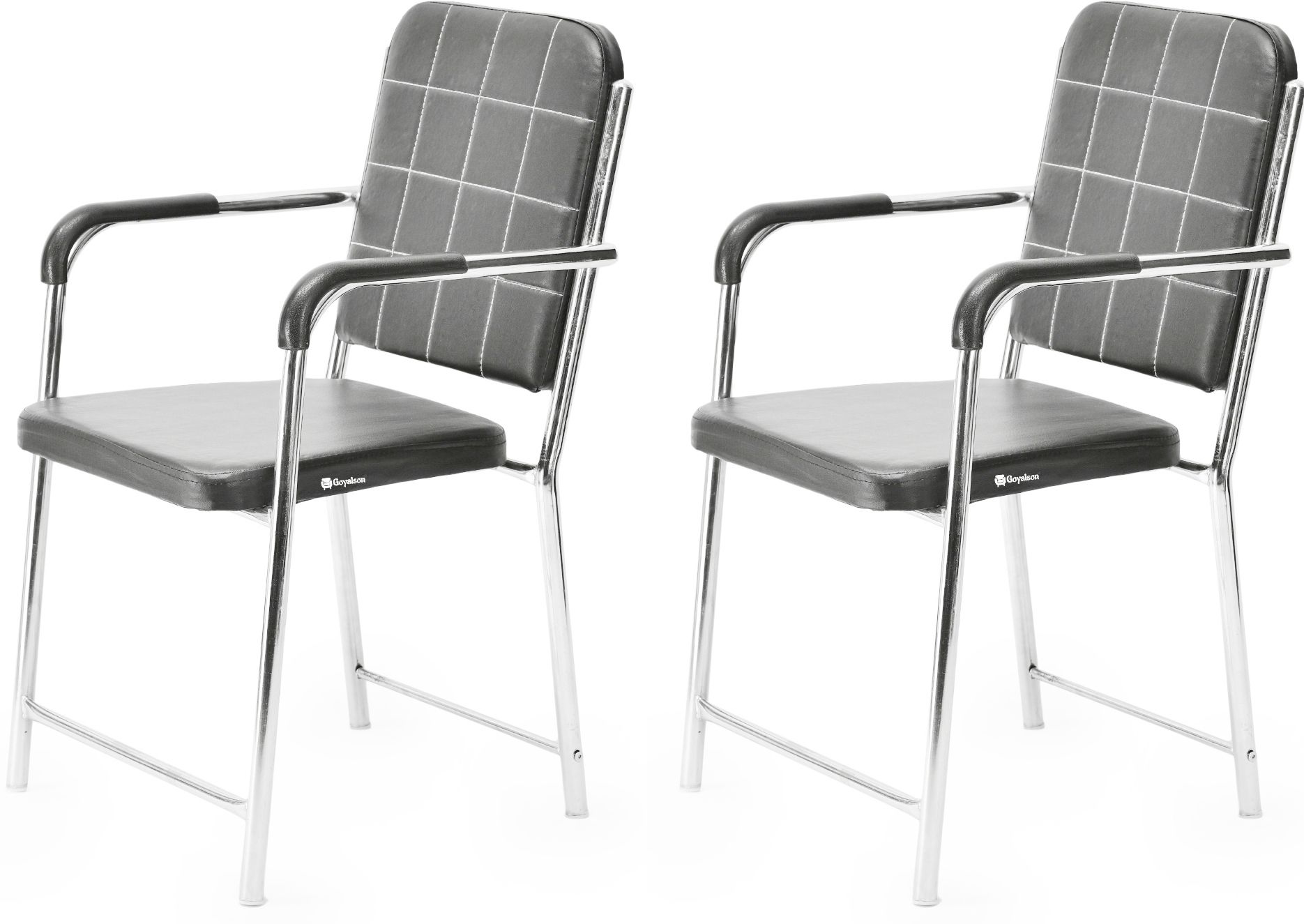 Office Chair Executive Visitor Study Chair with arm Rest with Steel Frame Leatherette Office Visitor Chair-image-23