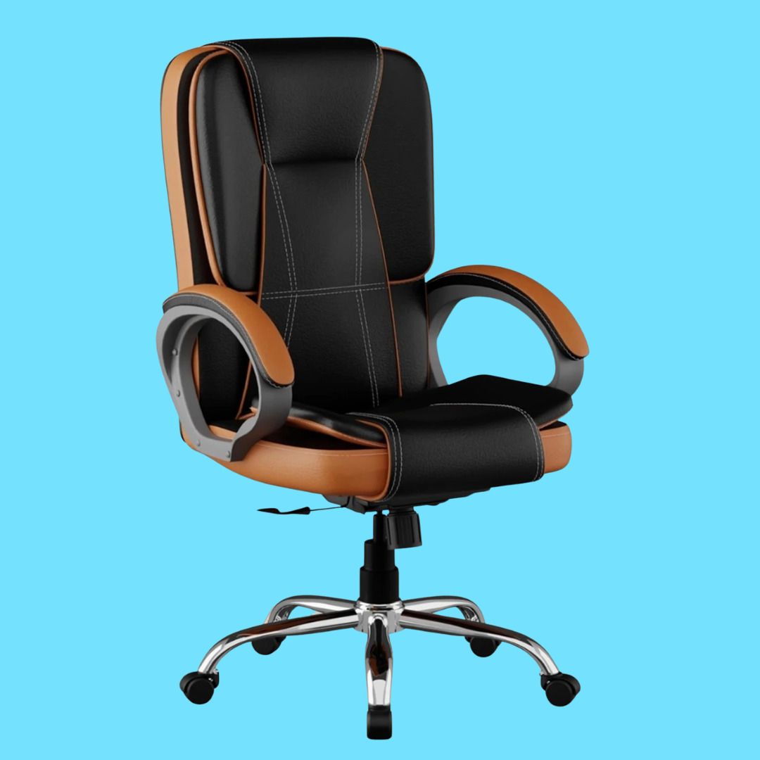 Executive Office Chair Leatherette High Back Swivel Adjustable Computer Chair Leather Office Adjustable Arm Chair-image-48