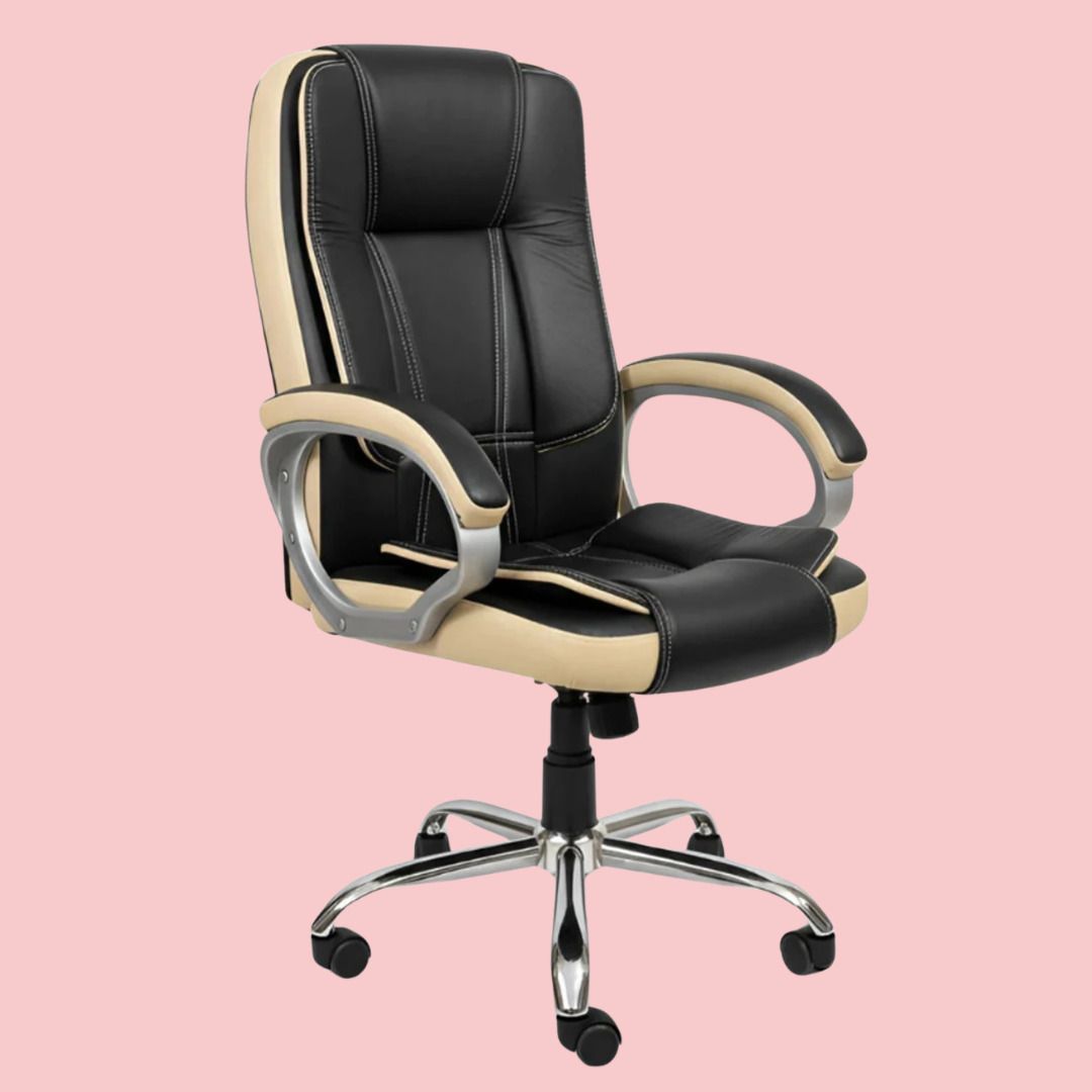 Leather Office Adjustable Arm Chair-image-43