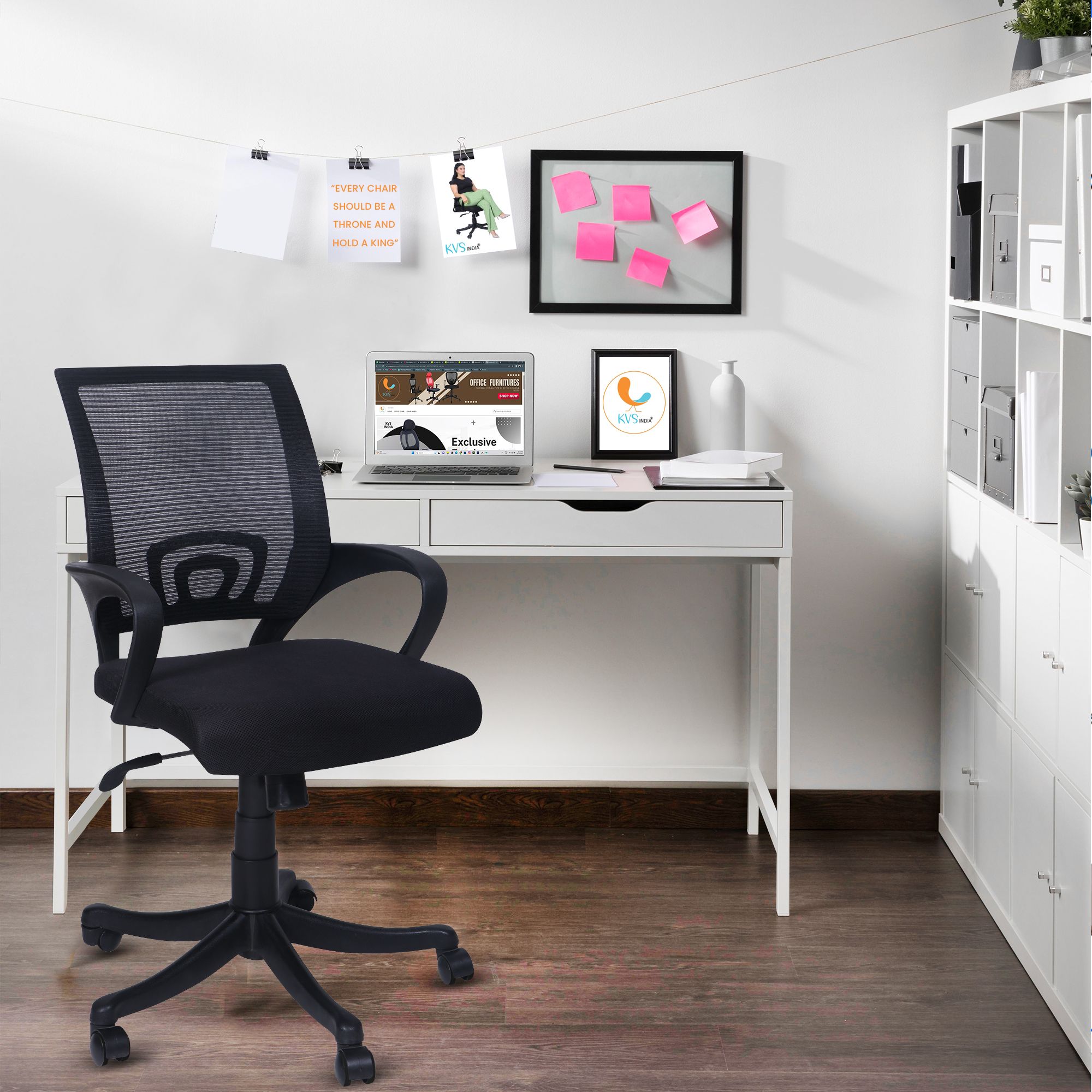 Lofter Medium Back Office Chair Adjustable Lumber Support Mesh, Fabric Office Adjustable Arm Chair-image-26
