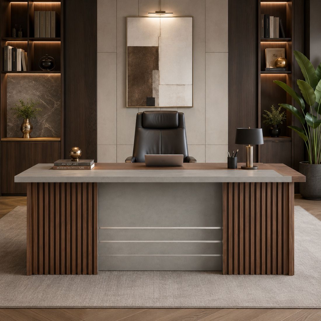 Apex Executive Desk Engineered Wood Office Table-image-6