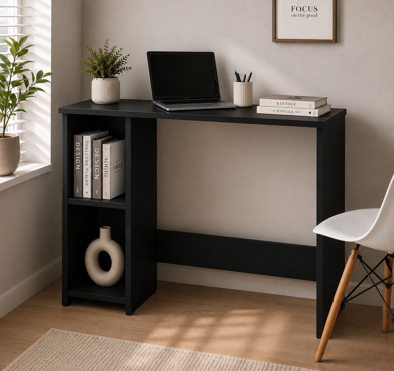 spyder craft Modern Study Desk Arrangement with Books, Laptop and Décor Engineered Wood Multipurpose Table-picture-0