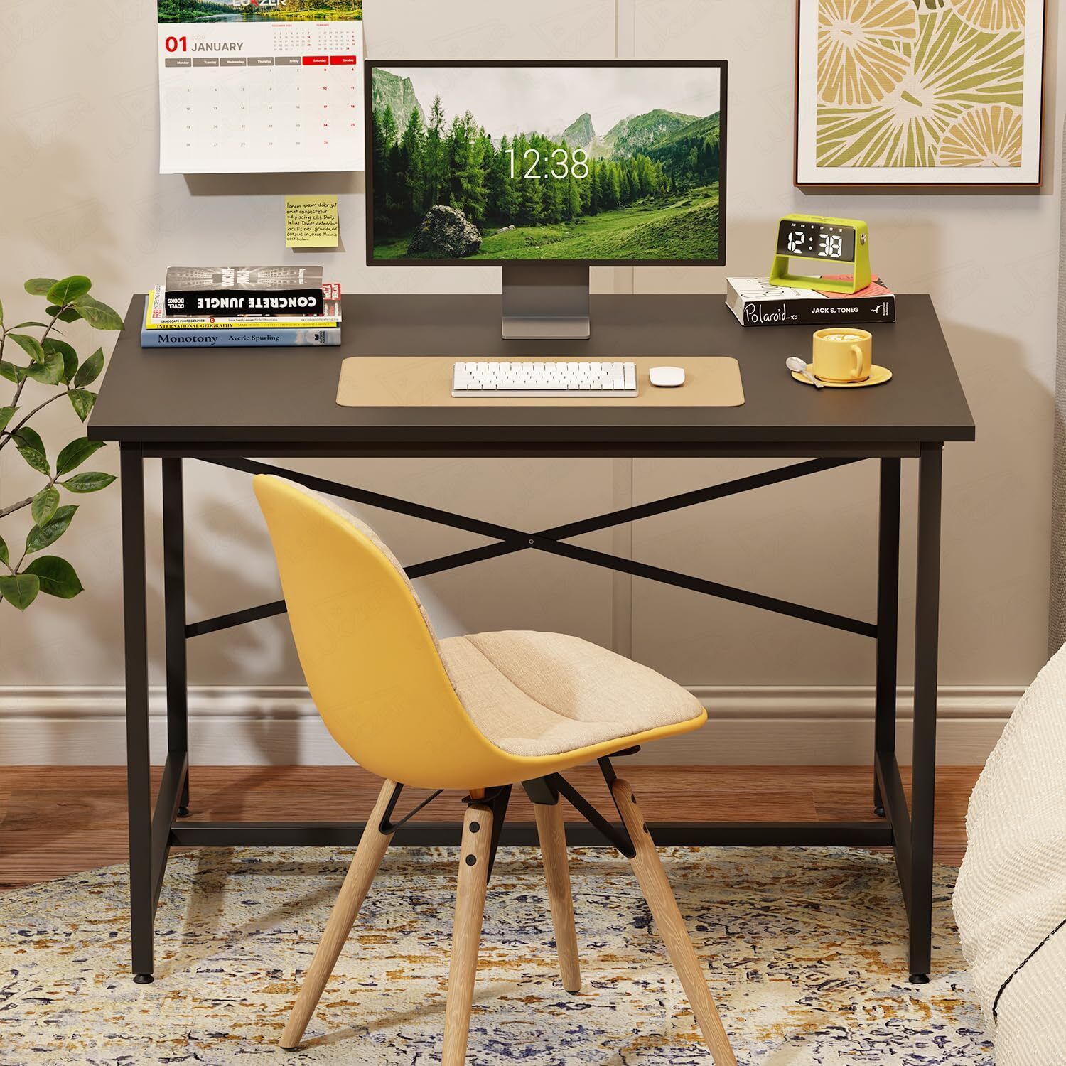 lukzer MST-008 X-Support Metal Computer Desk Engineered Wood Study Table-picture-28