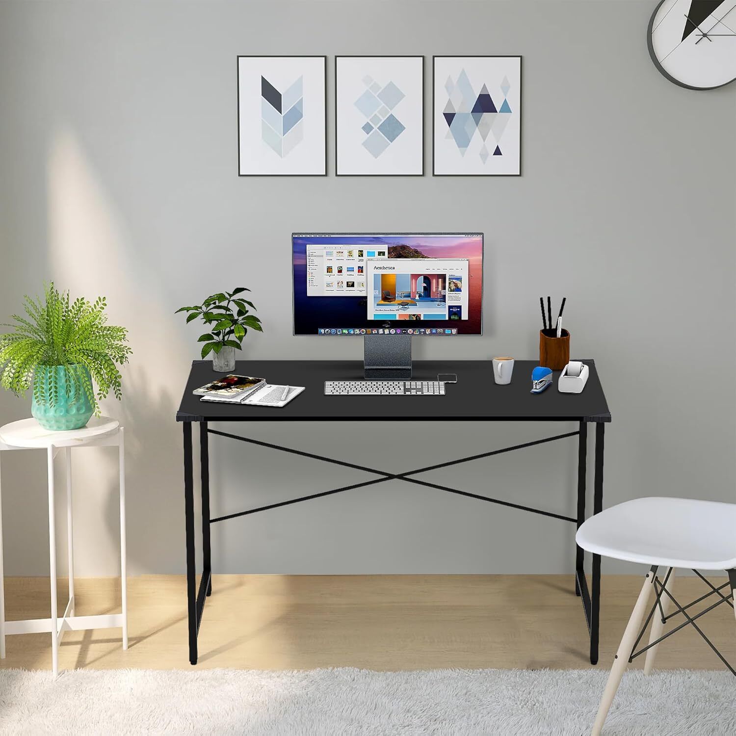 homiboss office work station table for Student, Home, With Steel Metal Frame Engineered Wood Study Table-picture-26