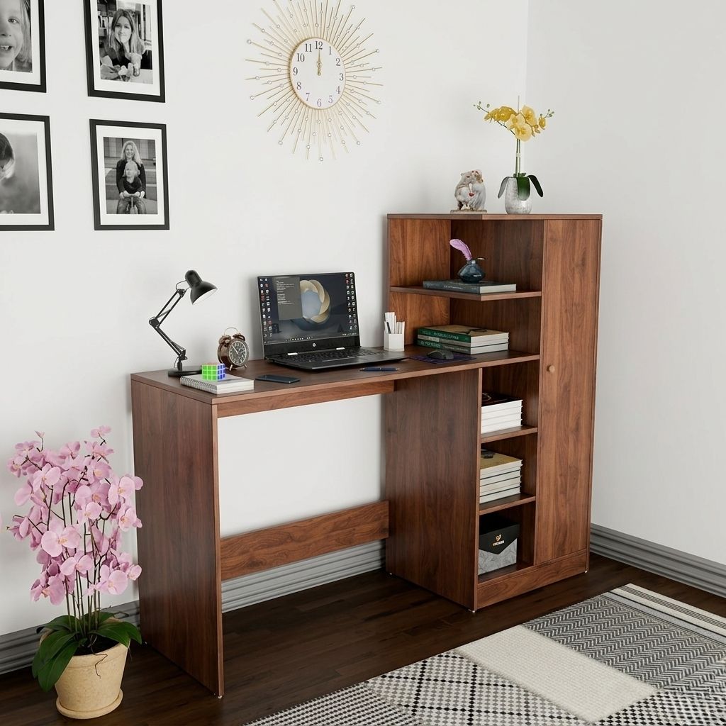flipkart perfect homes Modern Multipurpose Home Office & Student Desk Study Table with Storage Engineered Wood Study Table-picture-32