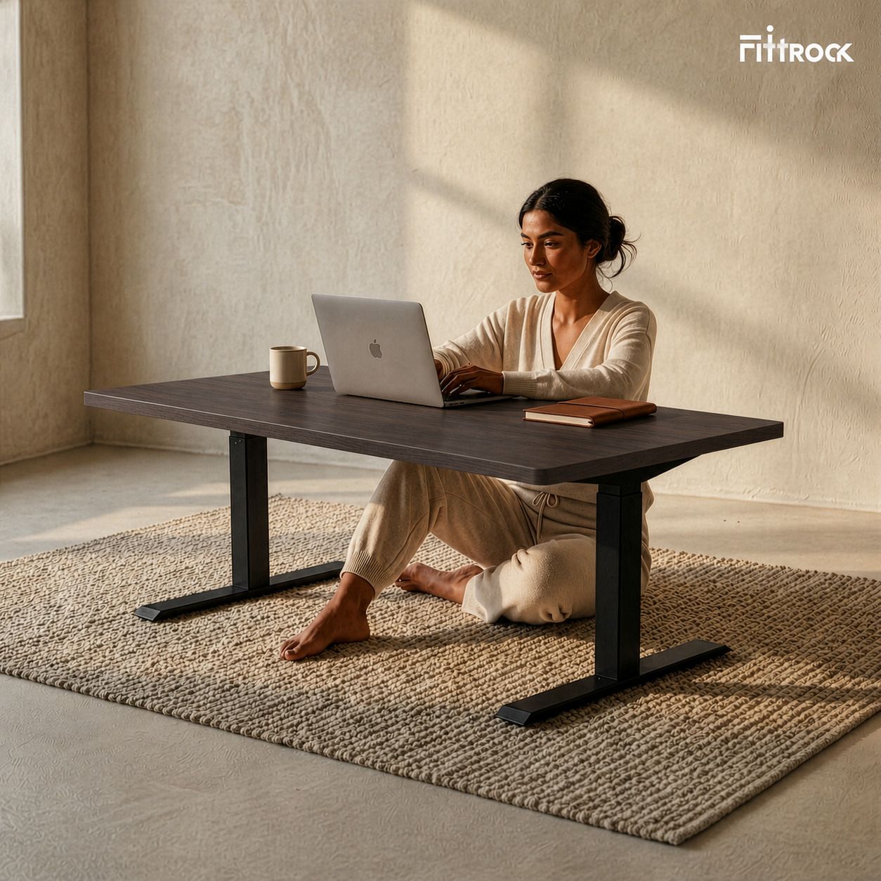 Yogeek Fittrock Sit-Stand Desk 1200x600 | Dual Motor | 4 Memory Engineered Wood Office Table-picture-40