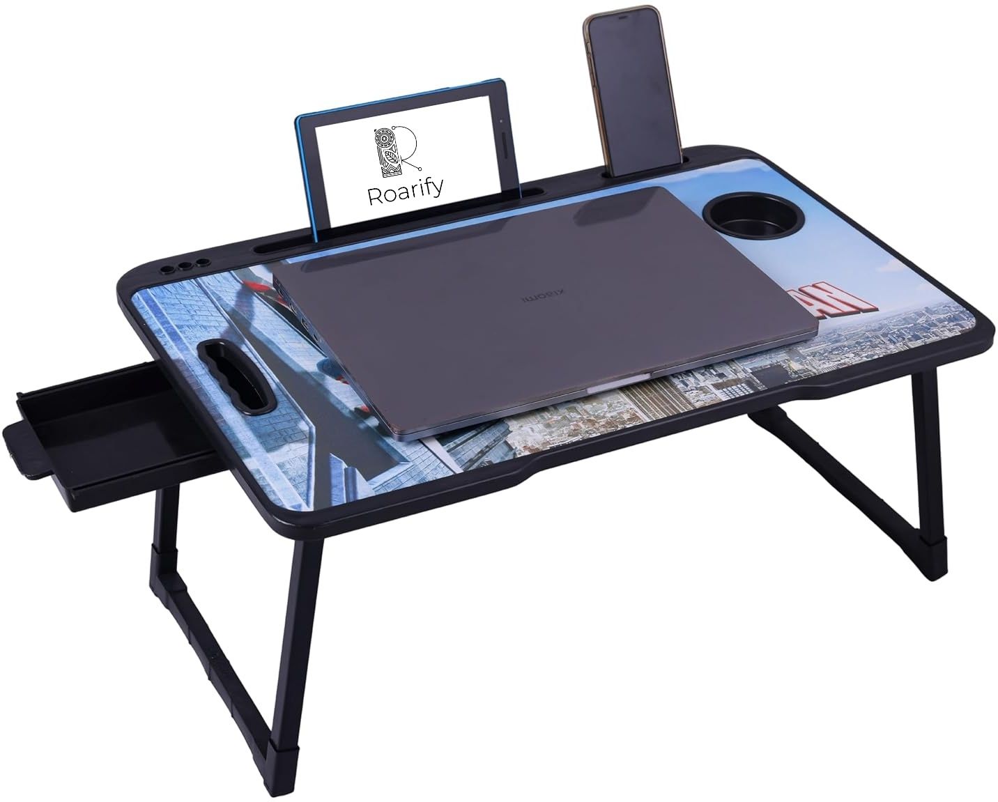 Premium Wooden Portable Study Table & Laptop Desk for Kids & Adults (Spiderman) Engineered Wood Study Table