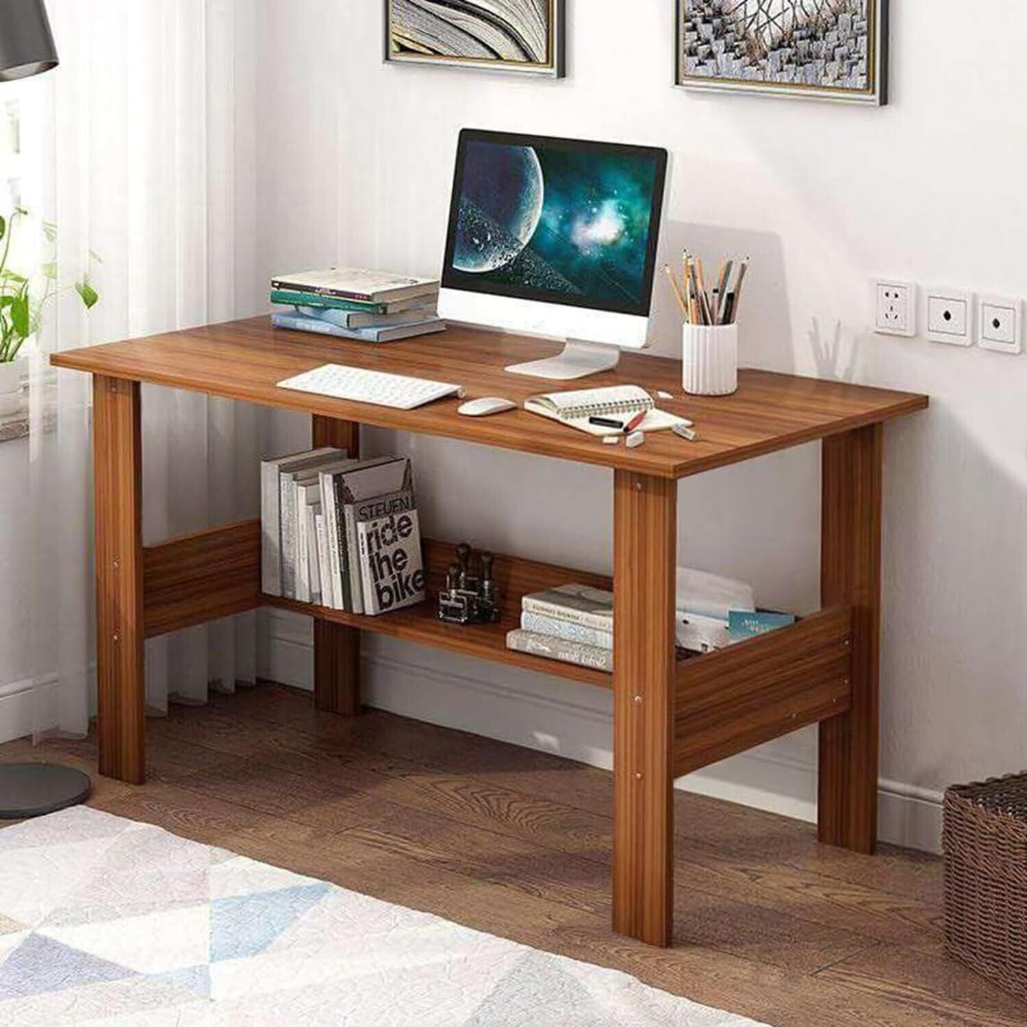 ST-004-Oak Brown Engineered Wood Study Table
