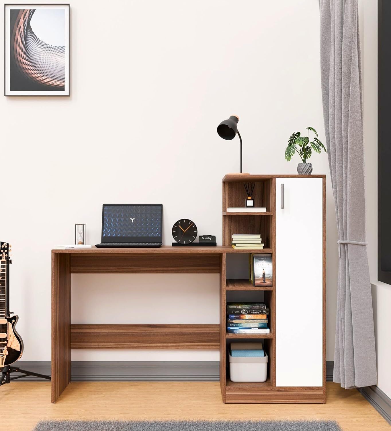 Multipurpose Desk for office, Study With Book Storage Engineered Wood Study Table-image-40