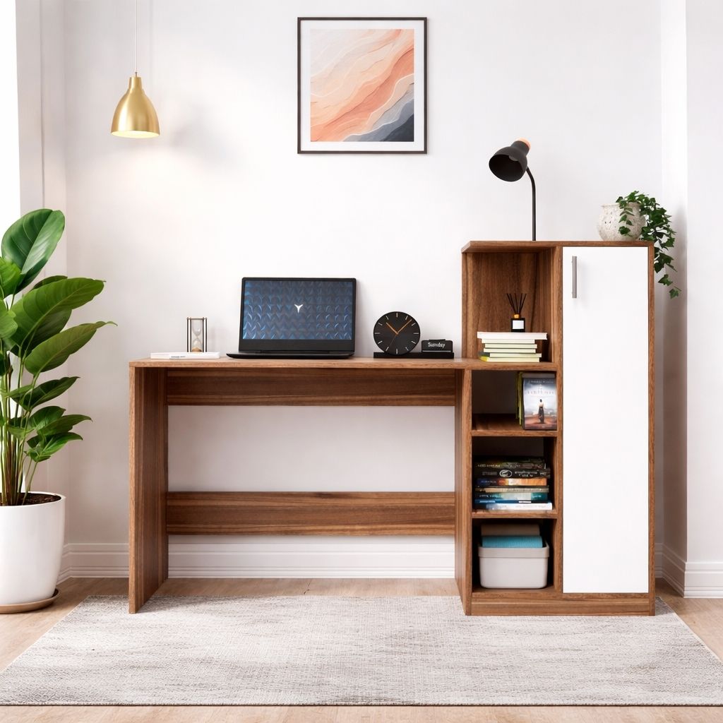 flipkart perfect homes Modern Multipurpose Home Office & Student Desk Study Table with Storage Engineered Wood Study Table-picture-30