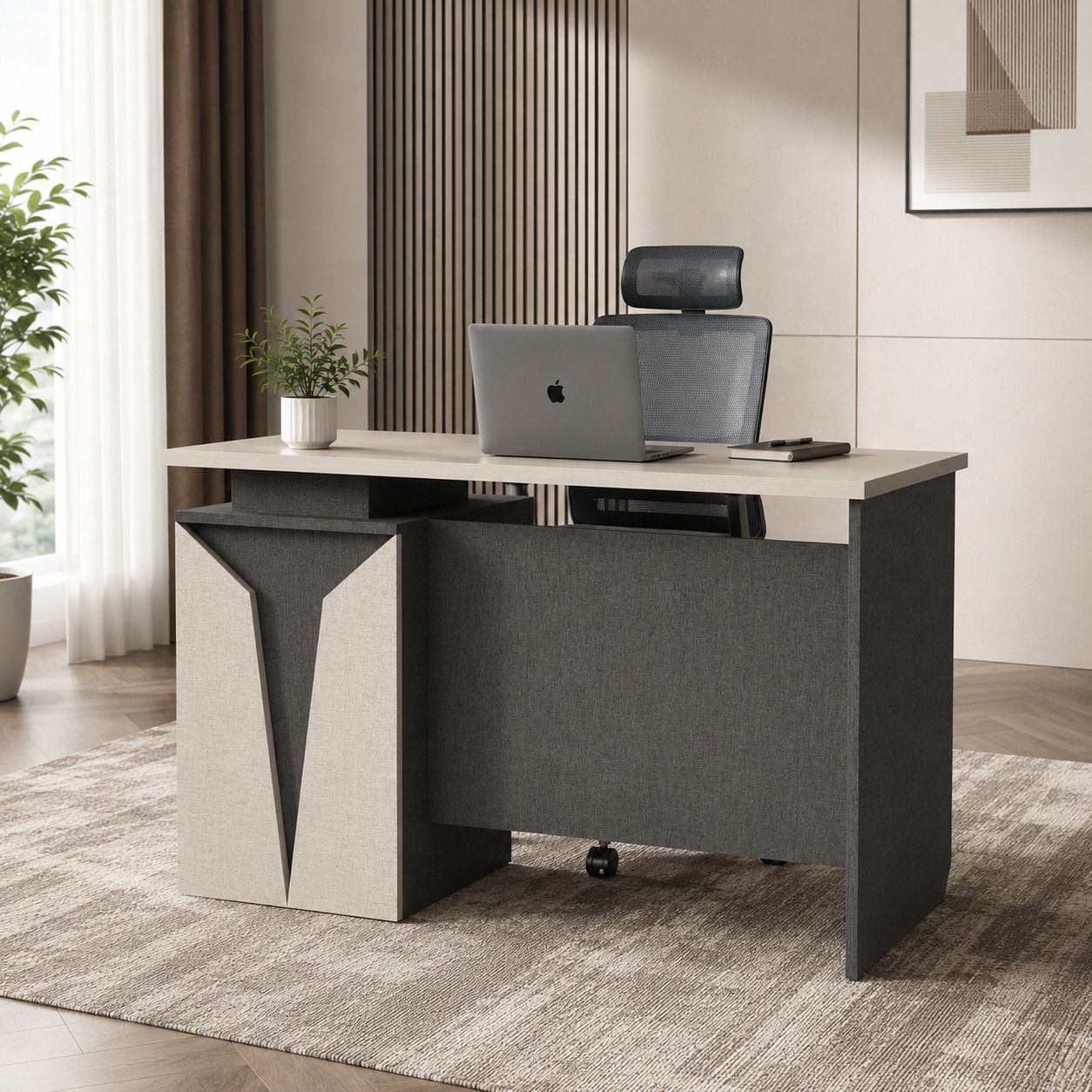 Vertex Executive Desk | Action Tesa Board and HDMR Finish Executive Desk Engineered Wood Office Table-image-18
